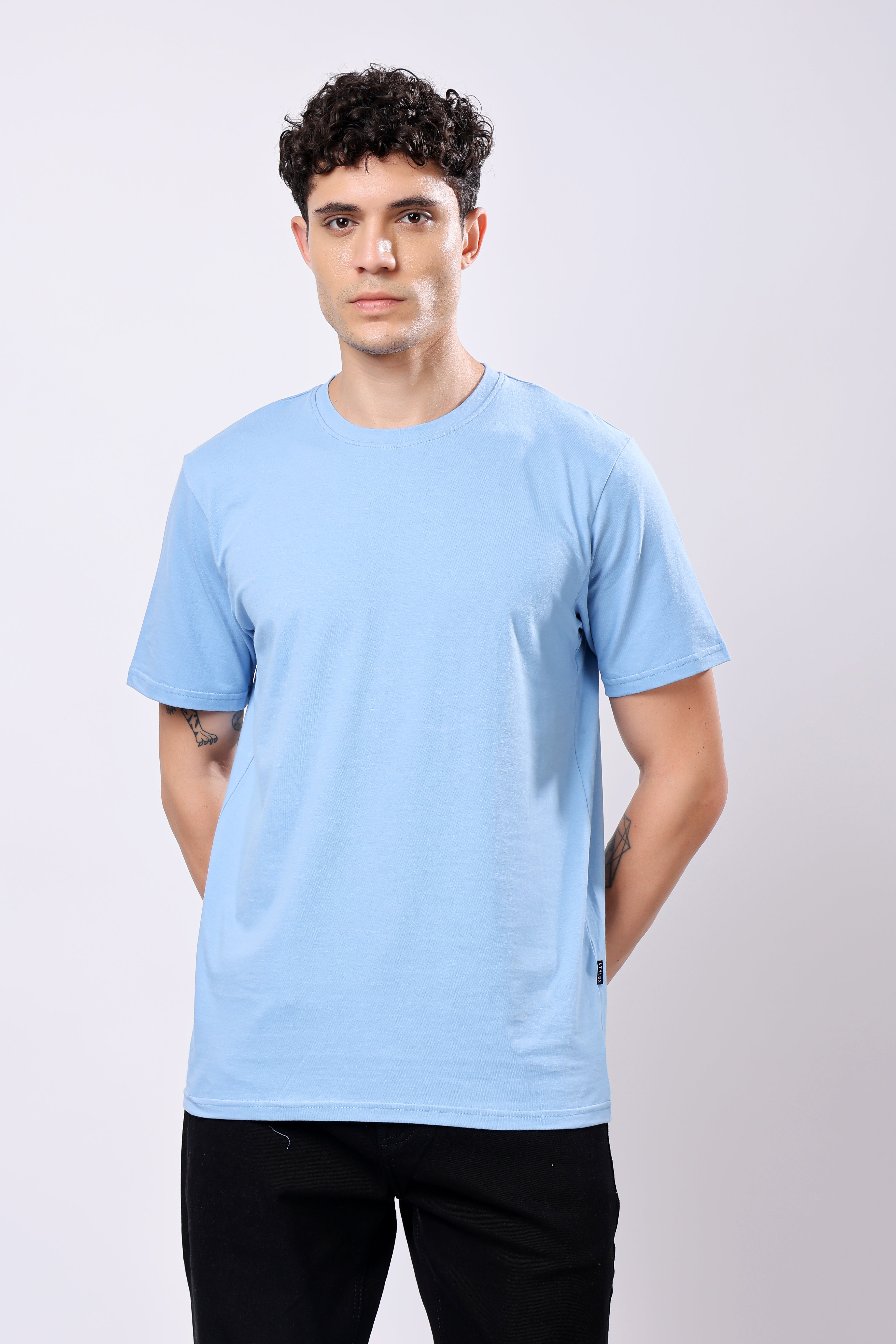STYLOX Round Neck Solid T-Shirt - Stylox
