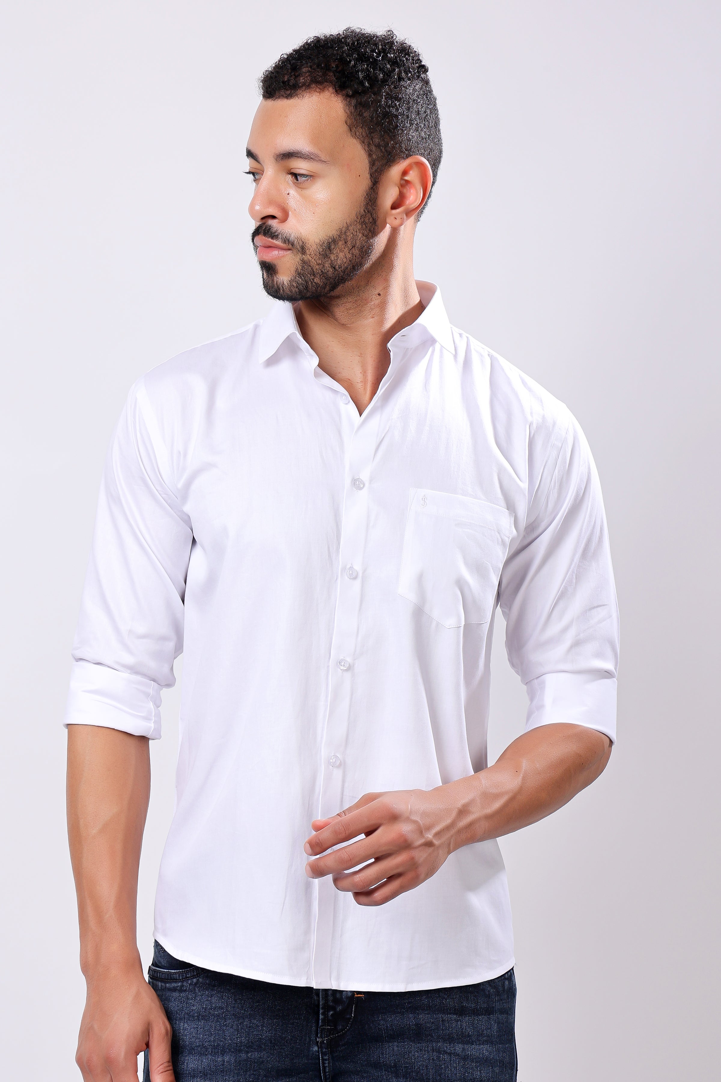 Stylox Men’s White Full Sleeve Regular Fit Shirt – Classic, Elegant & Comfortable Everyday Wear