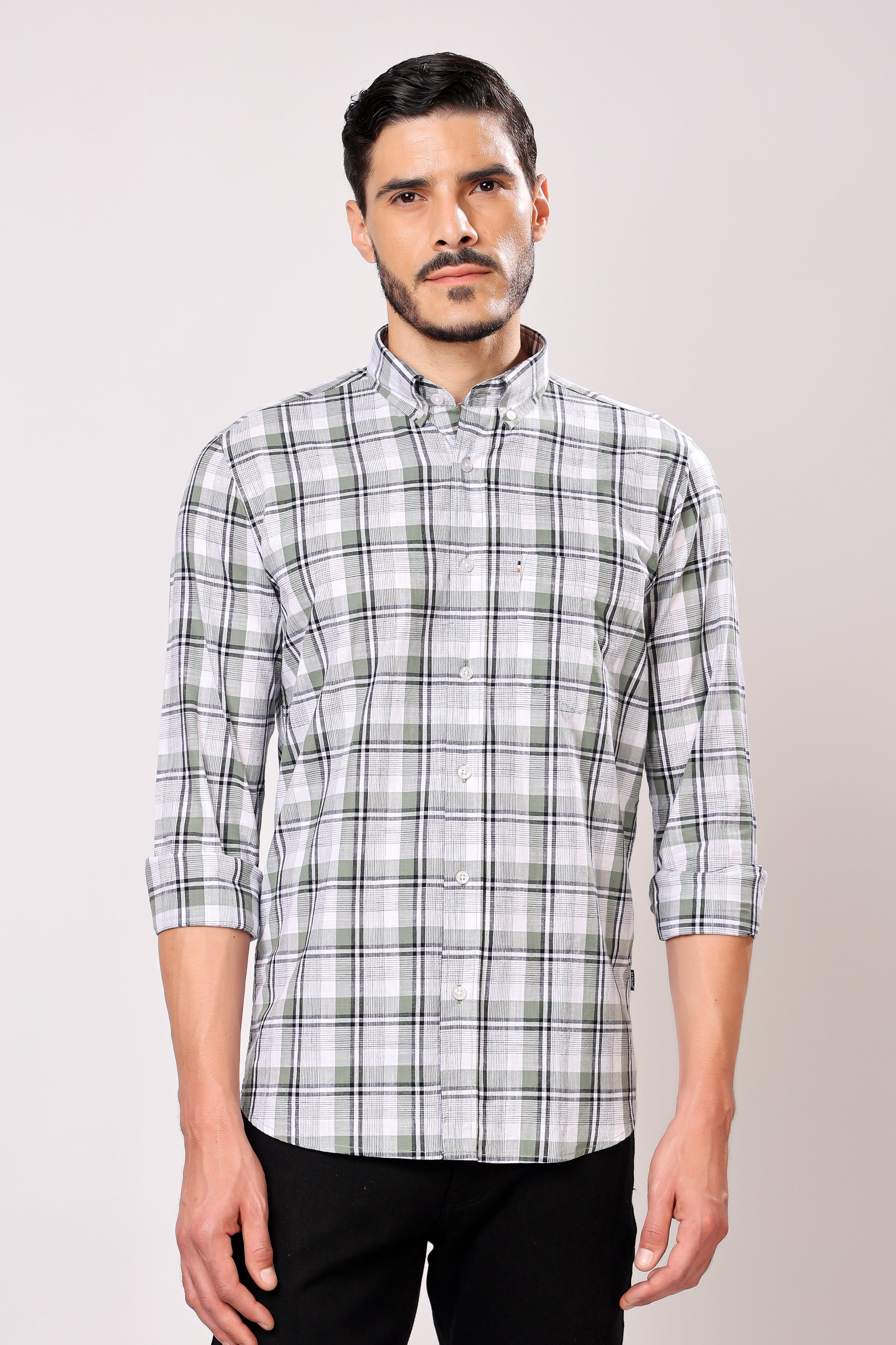 Stylox Regular Fit Full Sleeve Casual Check Shirt For Men - Stylox
