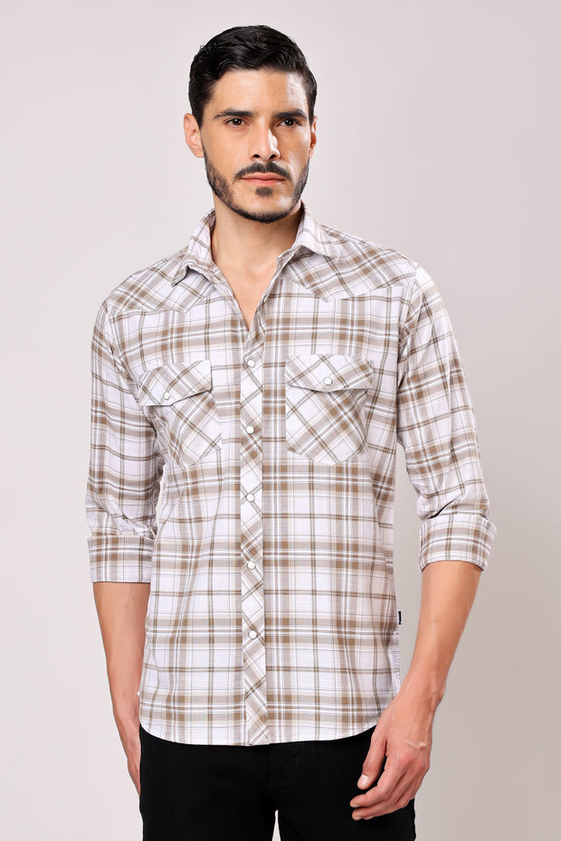 Stylox Men's Full Sleeve Casual Check Shirt