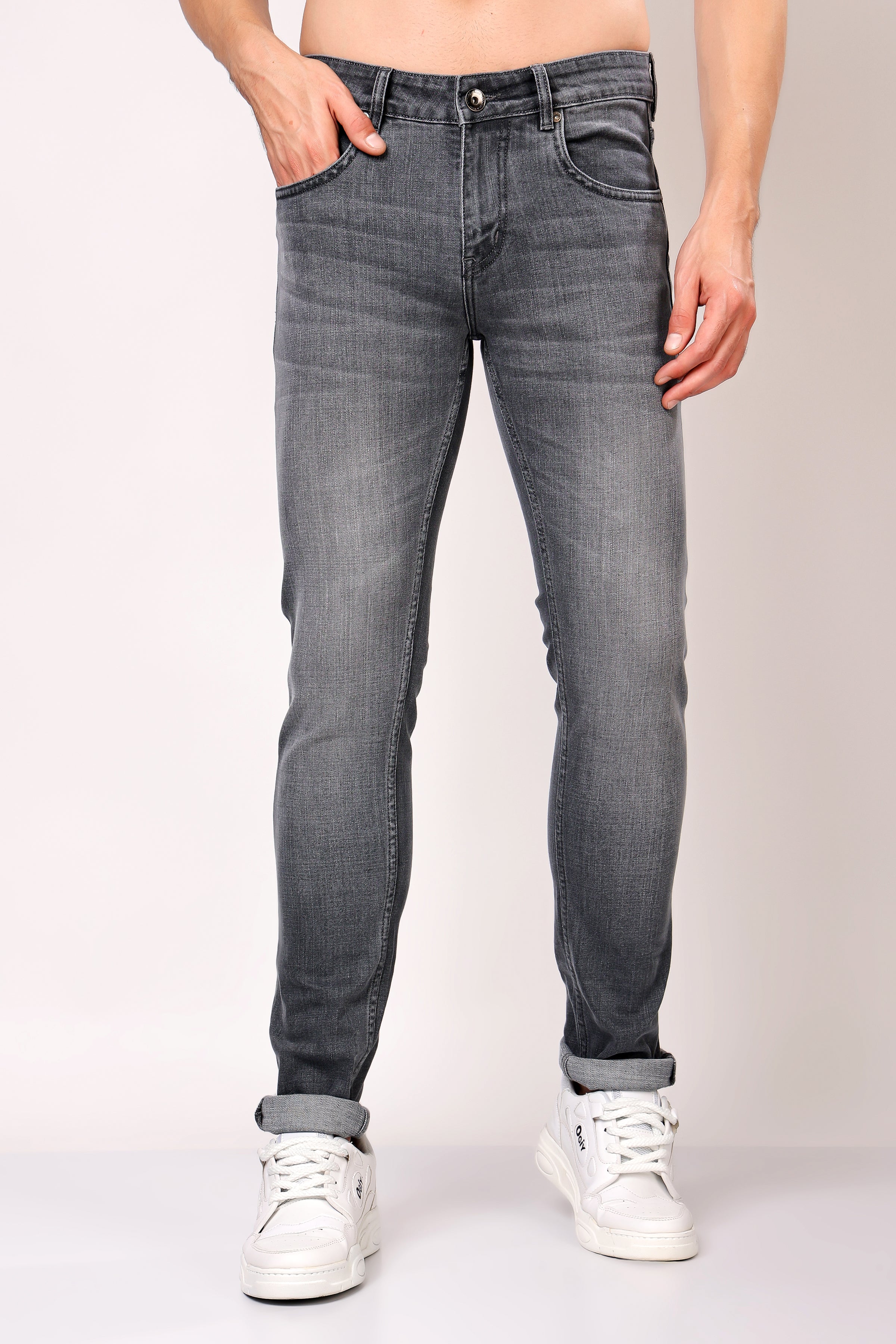 Stylox Men’s Slim Fit Denim Jeans - Dark Grey, Mid Dark Grey , Steal Grey & Mid Steal Grey