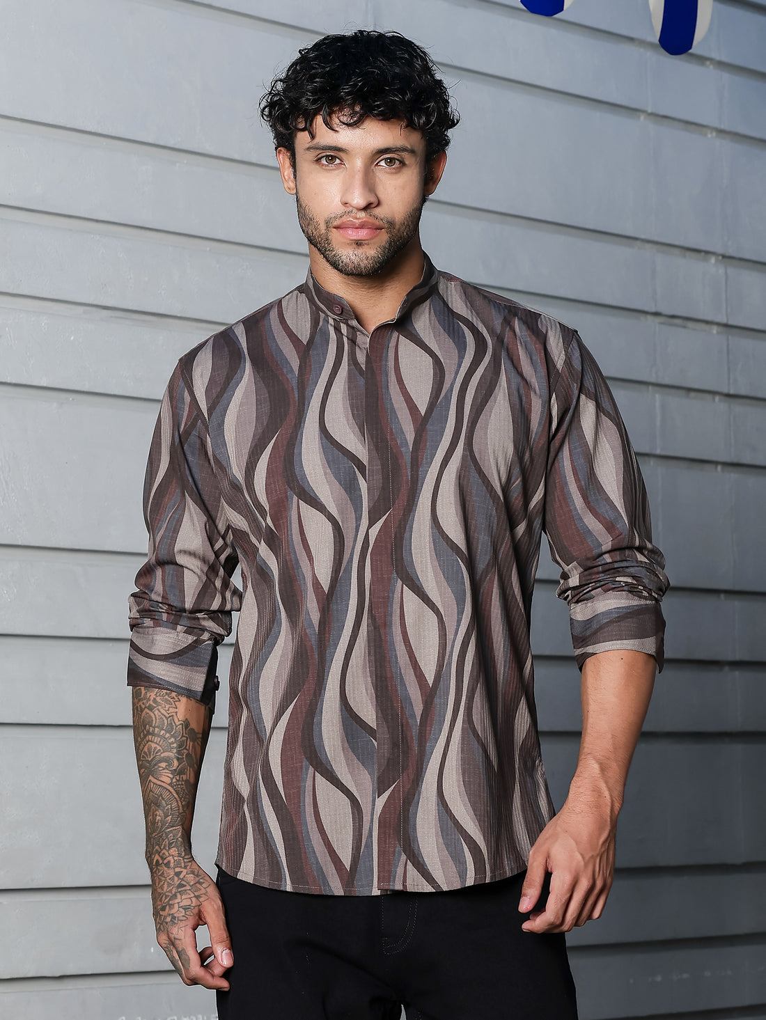 STYLOX ABSTRACT PRINT FULL SLEEVE CASUAL SHIRT