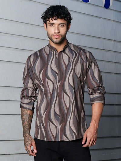 STYLOX ABSTRACT PRINT FULL SLEEVE CASUAL SHIRT