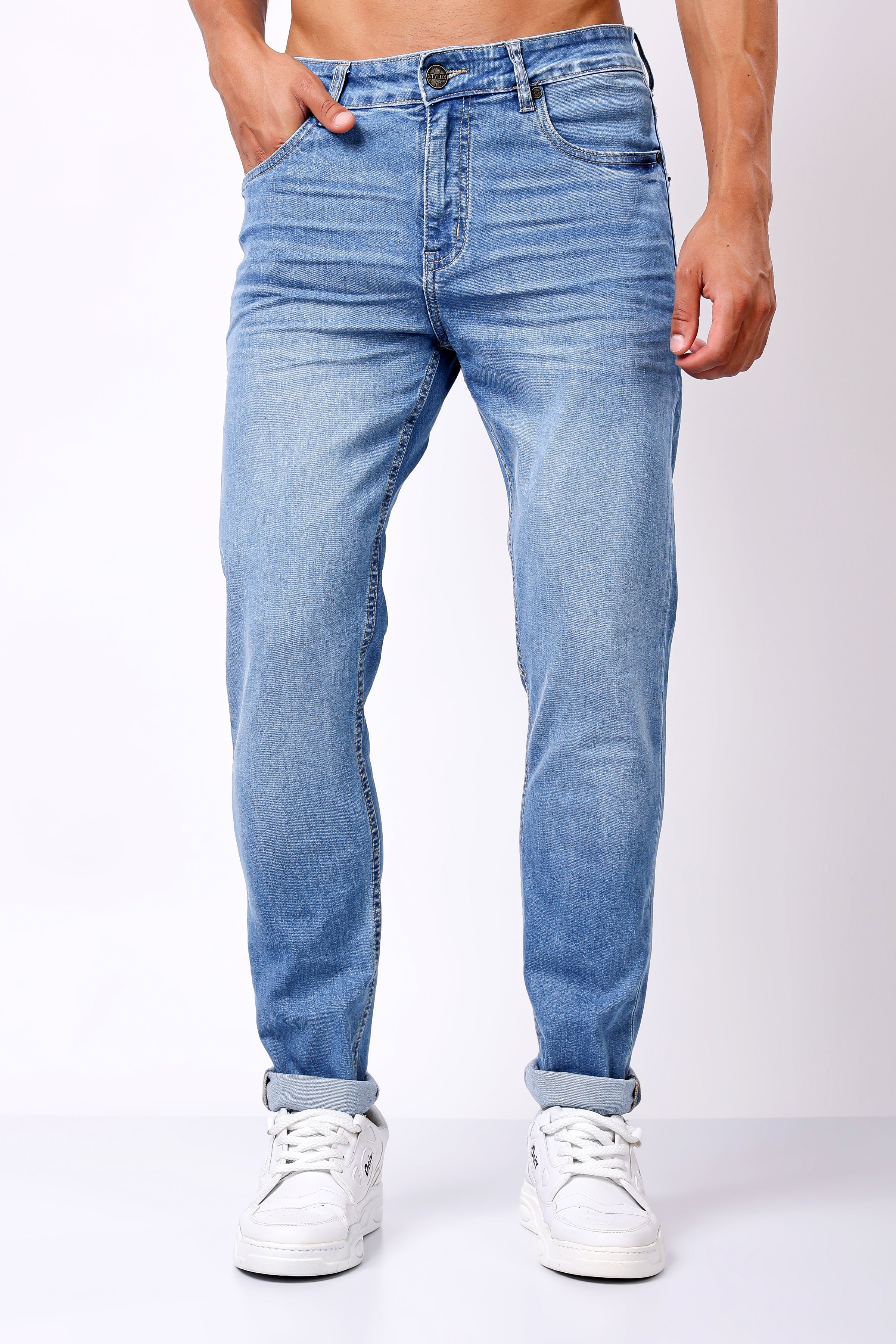 Stylox Slim Fit Denim Jeans - Dark Blue,