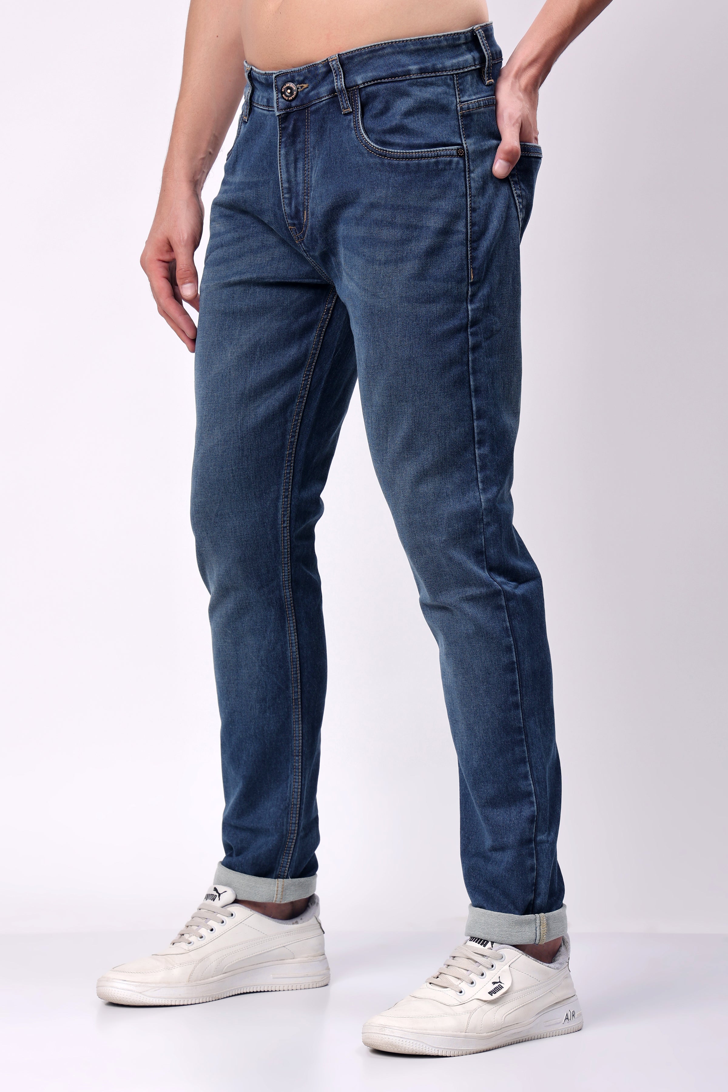 Stylox Men Slim Fit Jeans - Dark Blue,  - 5110-11128 - Stylox