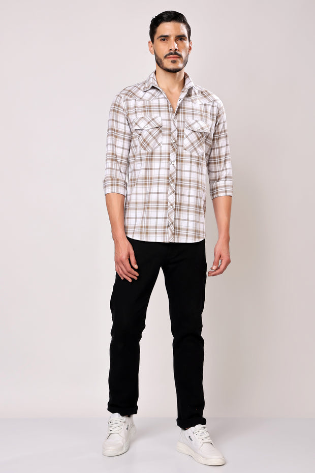 Stylox Men's Full Sleeve Casual Check Shirt