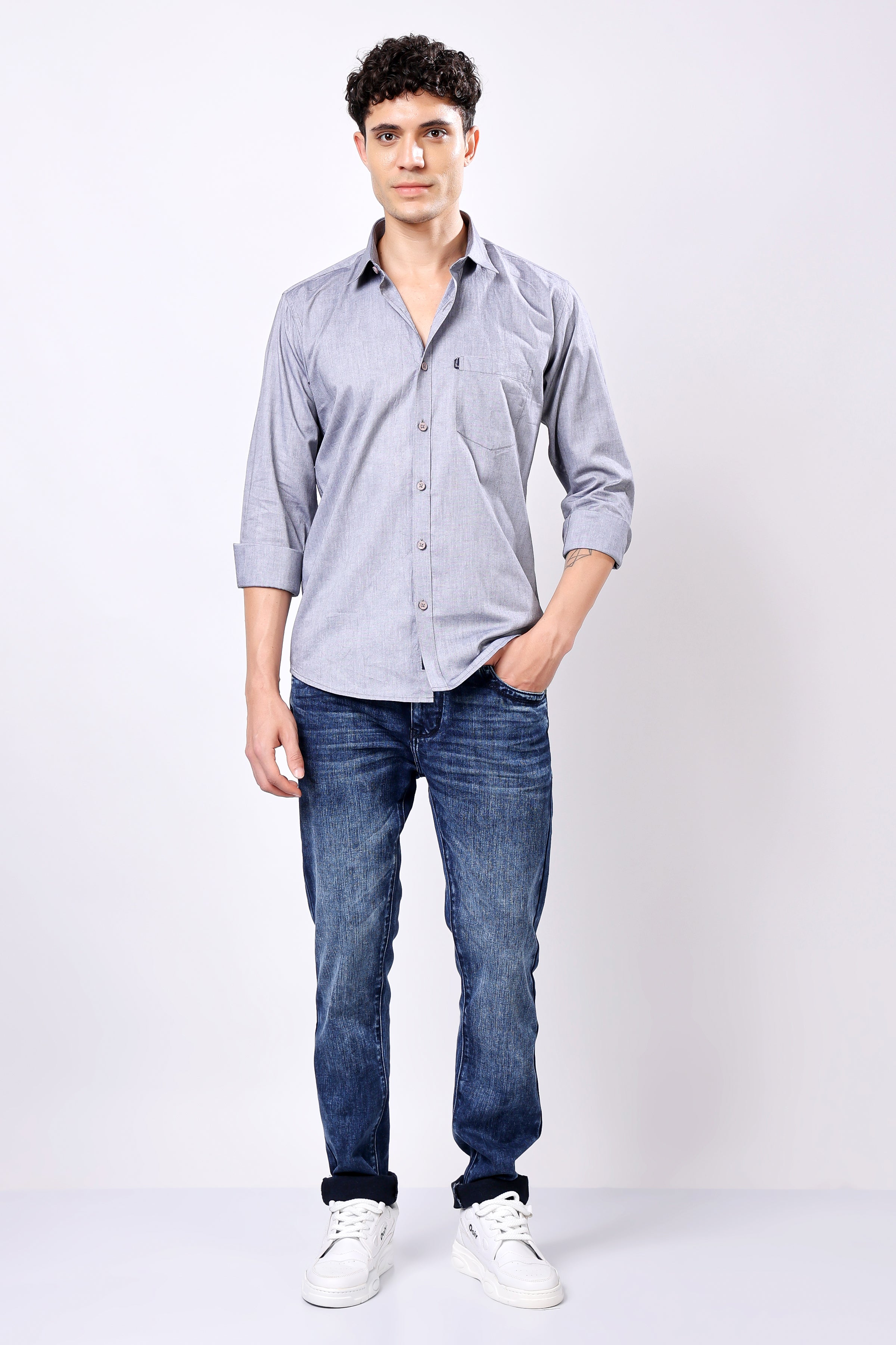 STYLOX FULL SLEEVE SOLID SHIRT FOR MEN - Stylox