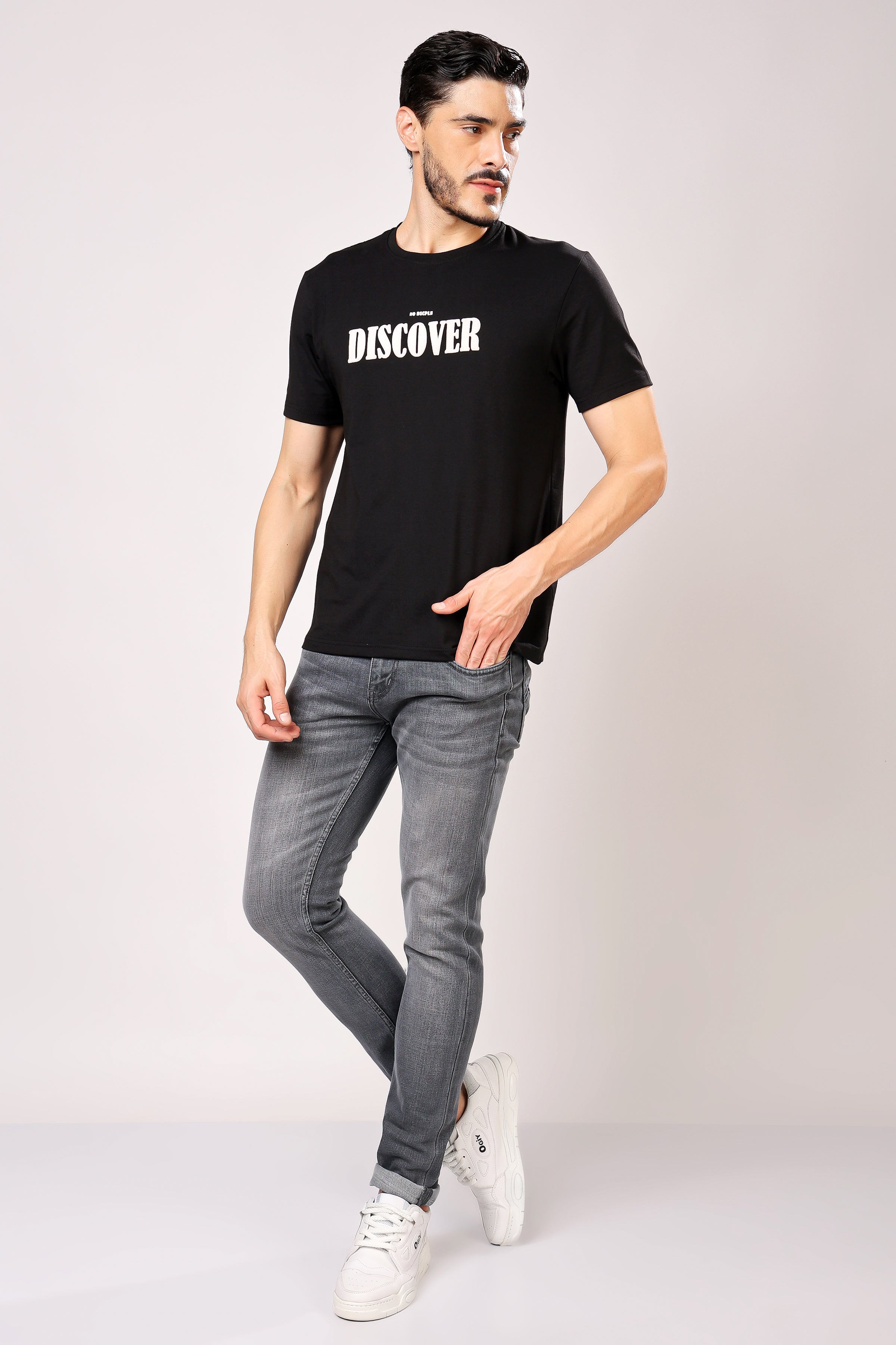 Stylox Men’s Slim Fit Denim Jeans - Dark Grey, Mid Dark Grey , Steal Grey & Mid Steal Grey
