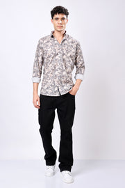 STYLOX Leaf Print Casual Full Sleeve Shirt
