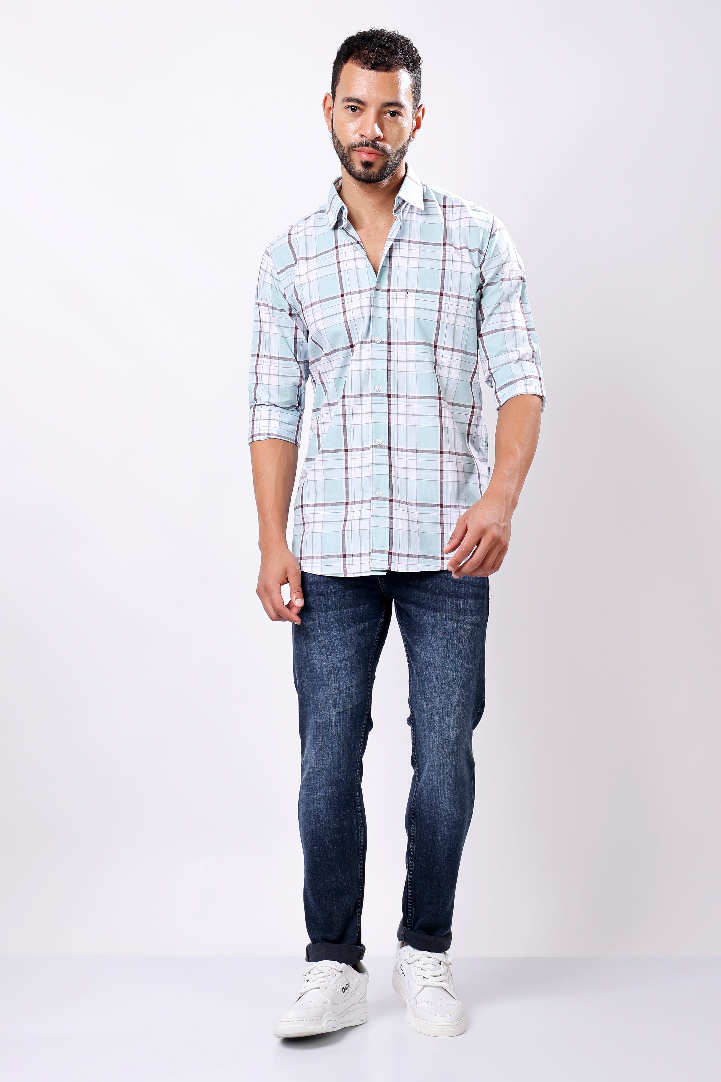 Stylox Regular Fit Full Sleeve Casual Check Shirt - Stylox