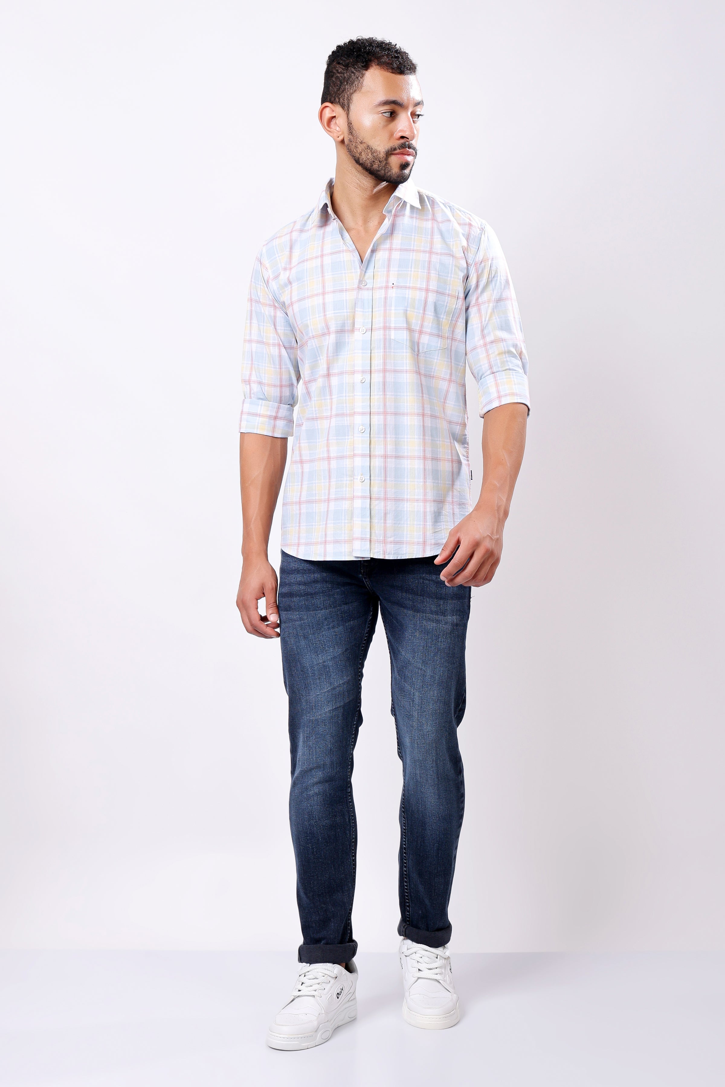 Stylox Men’s Regular Fit Full Sleeve Check Shirt - Stylox