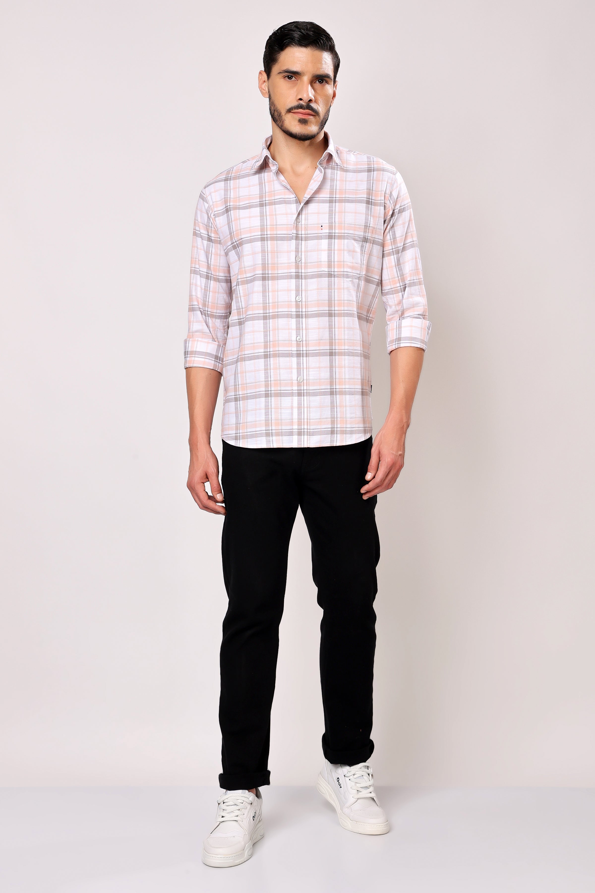 Stylox Men's Casual Full Sleeve Check Shirt