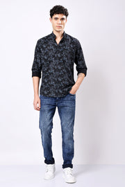 Stylox Full Sleeve Leaf Print Casual Shirt