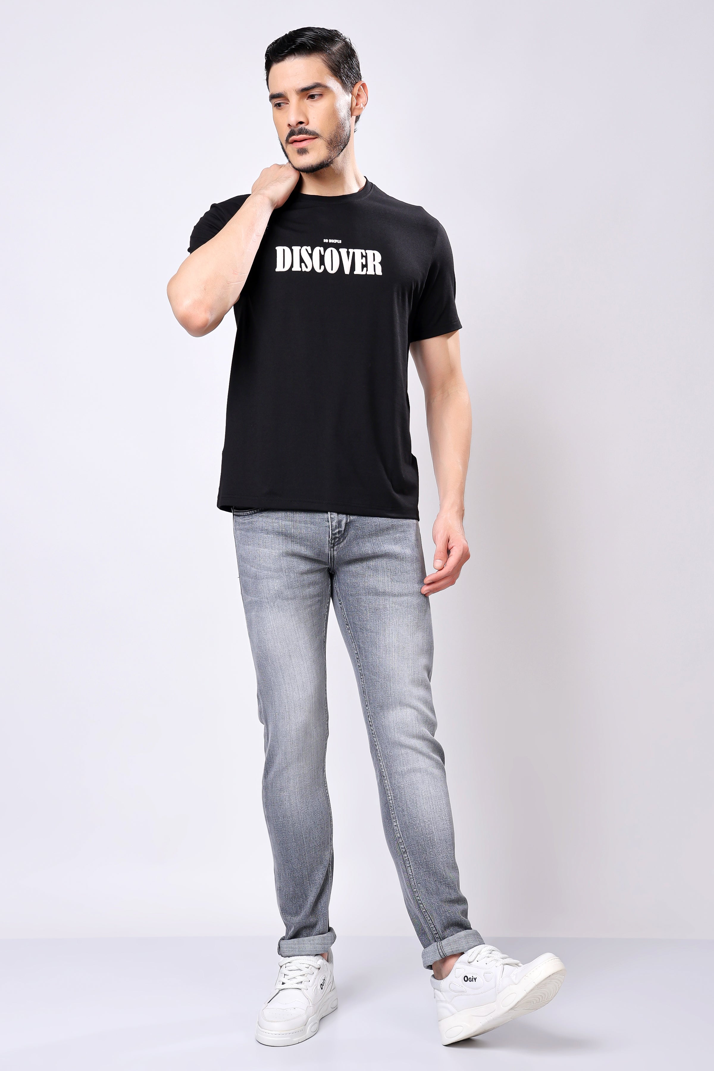 Stylox Men’s Slim Fit Denim Jeans - Dark Grey, Mid Dark Grey , Steal Grey & Mid Steal Grey