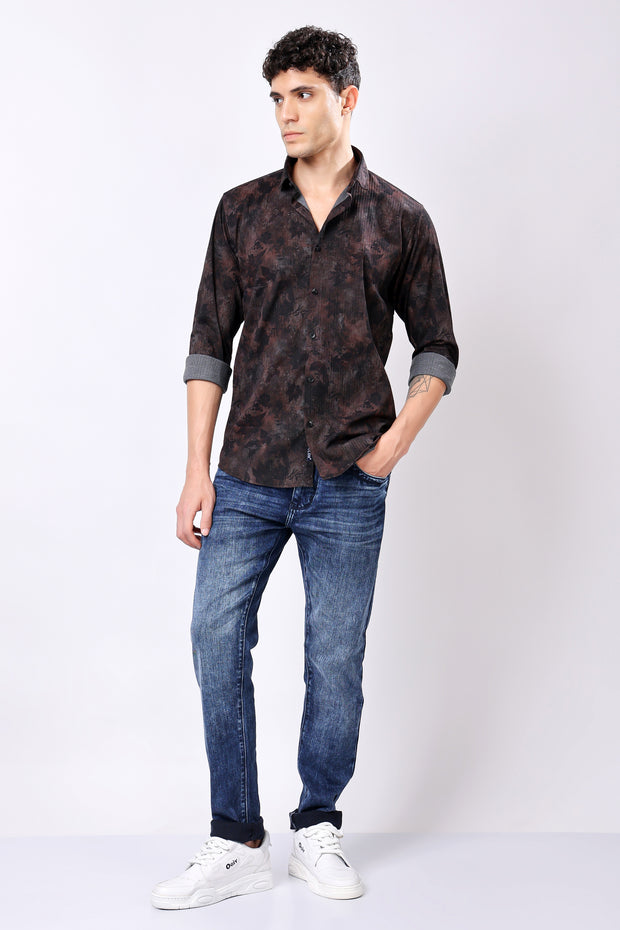 Stylox Flower Leaf Print Casual Shirt For Men