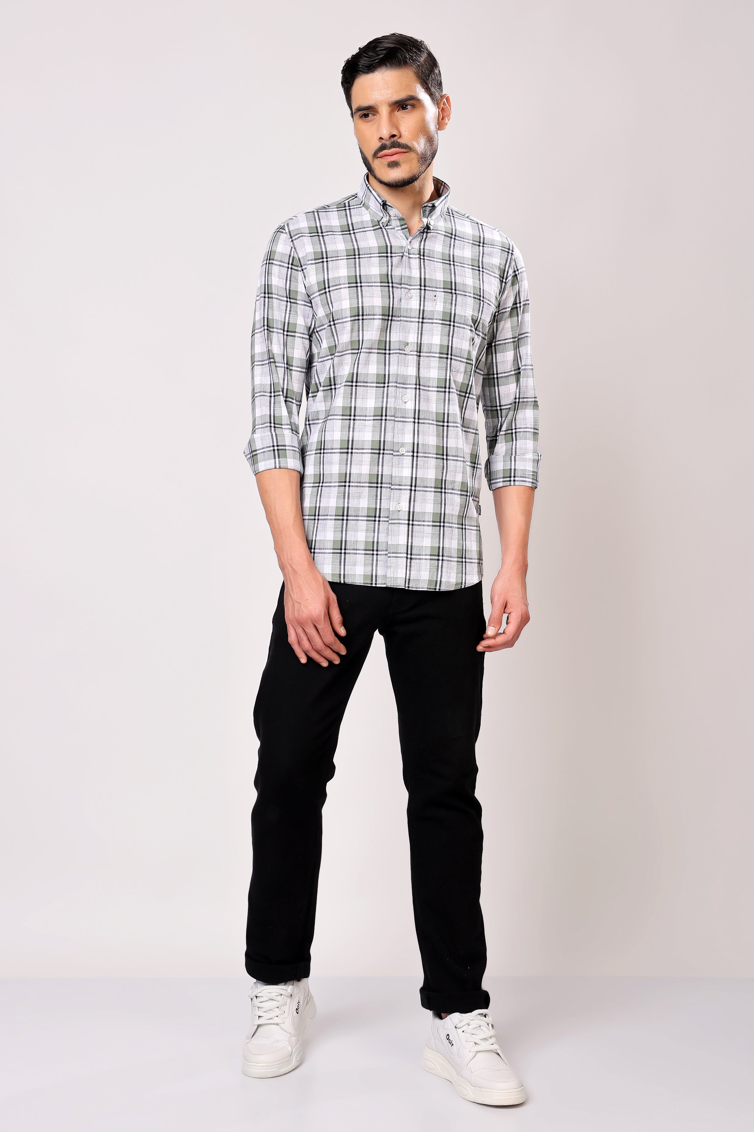 Stylox Regular Fit Full Sleeve Casual Check Shirt For Men - Stylox