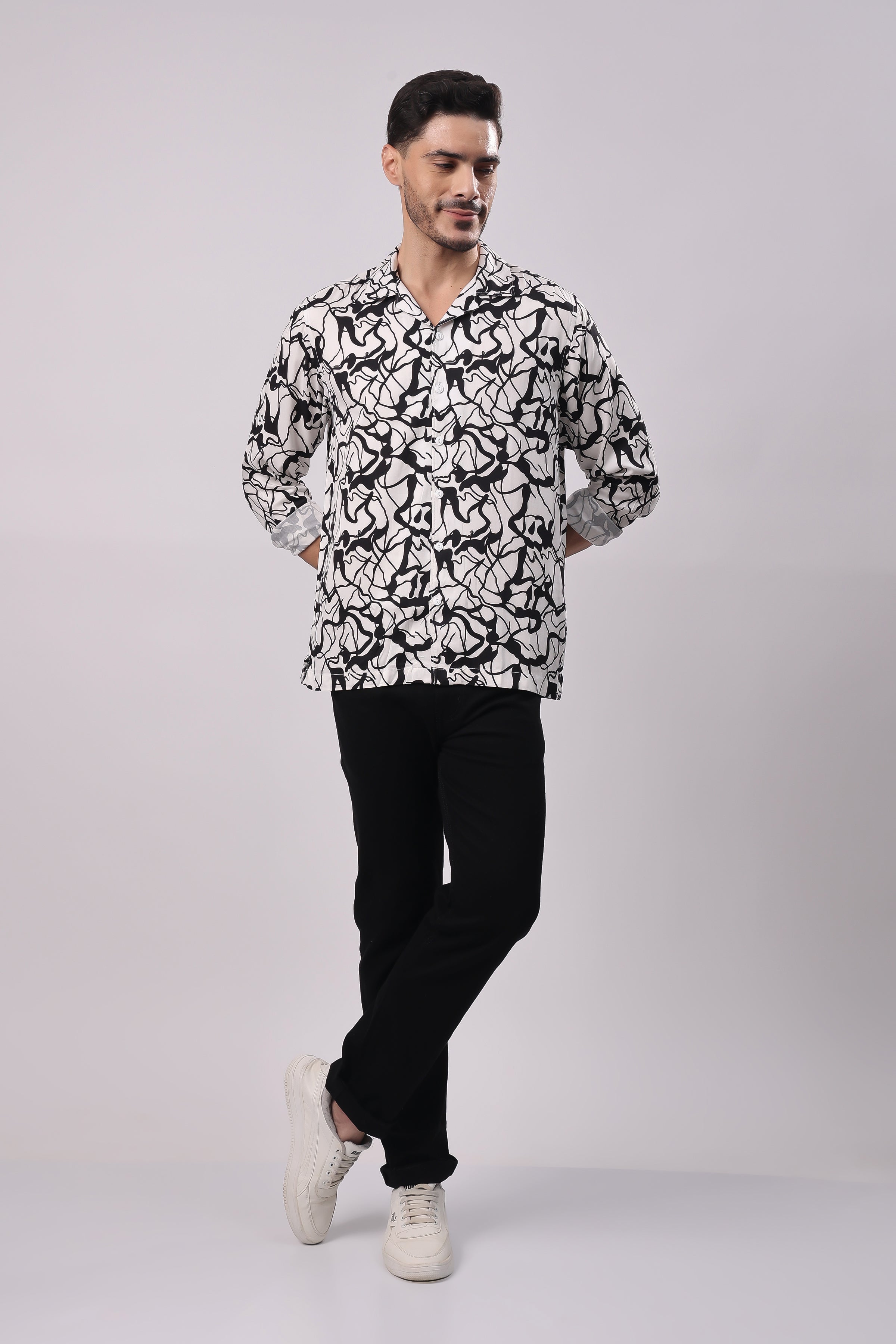 Stylox Mens Full Sleeve Printed Shirt - Stylox