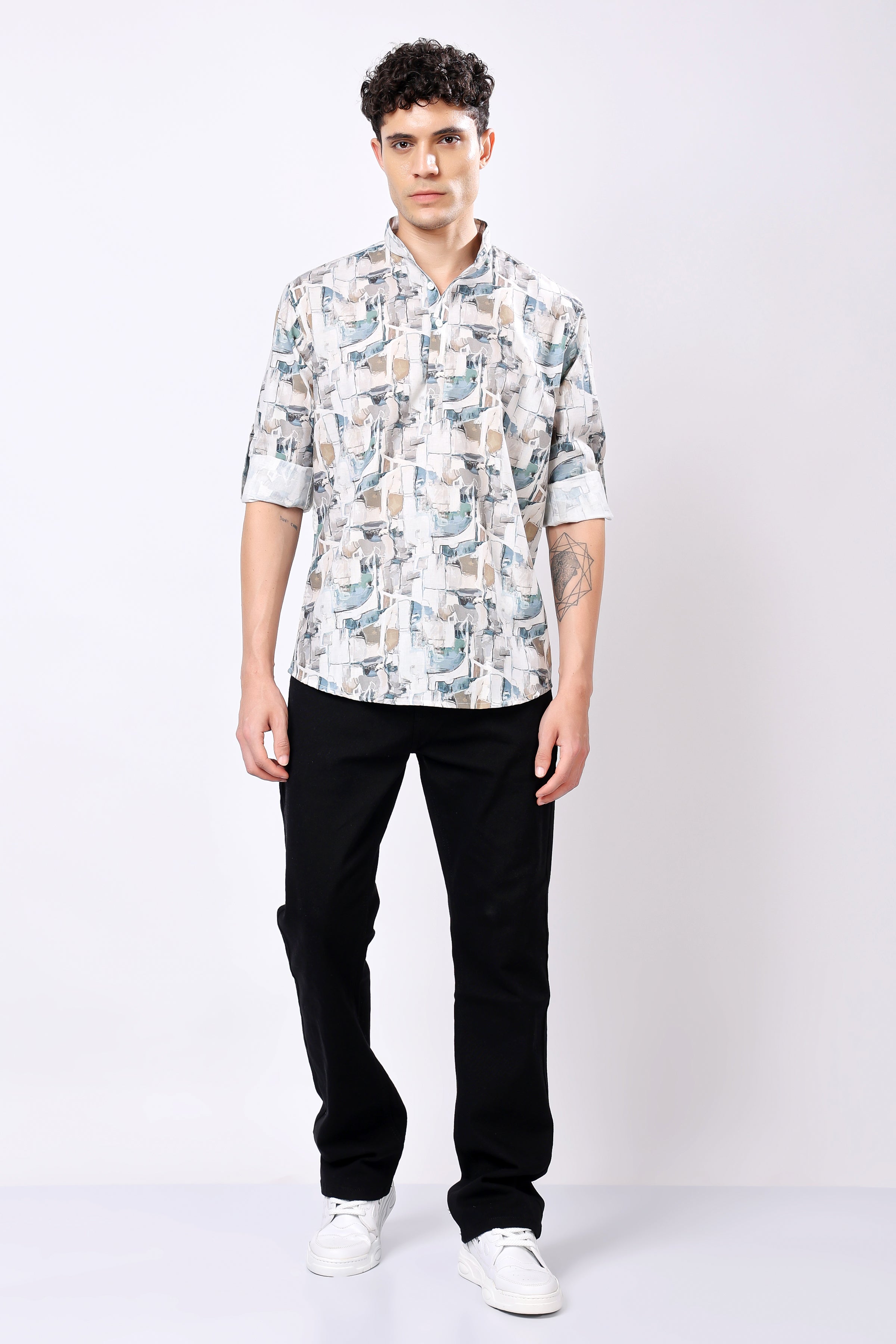 Stylox Printed Full Sleeve Casual Kurta For Men