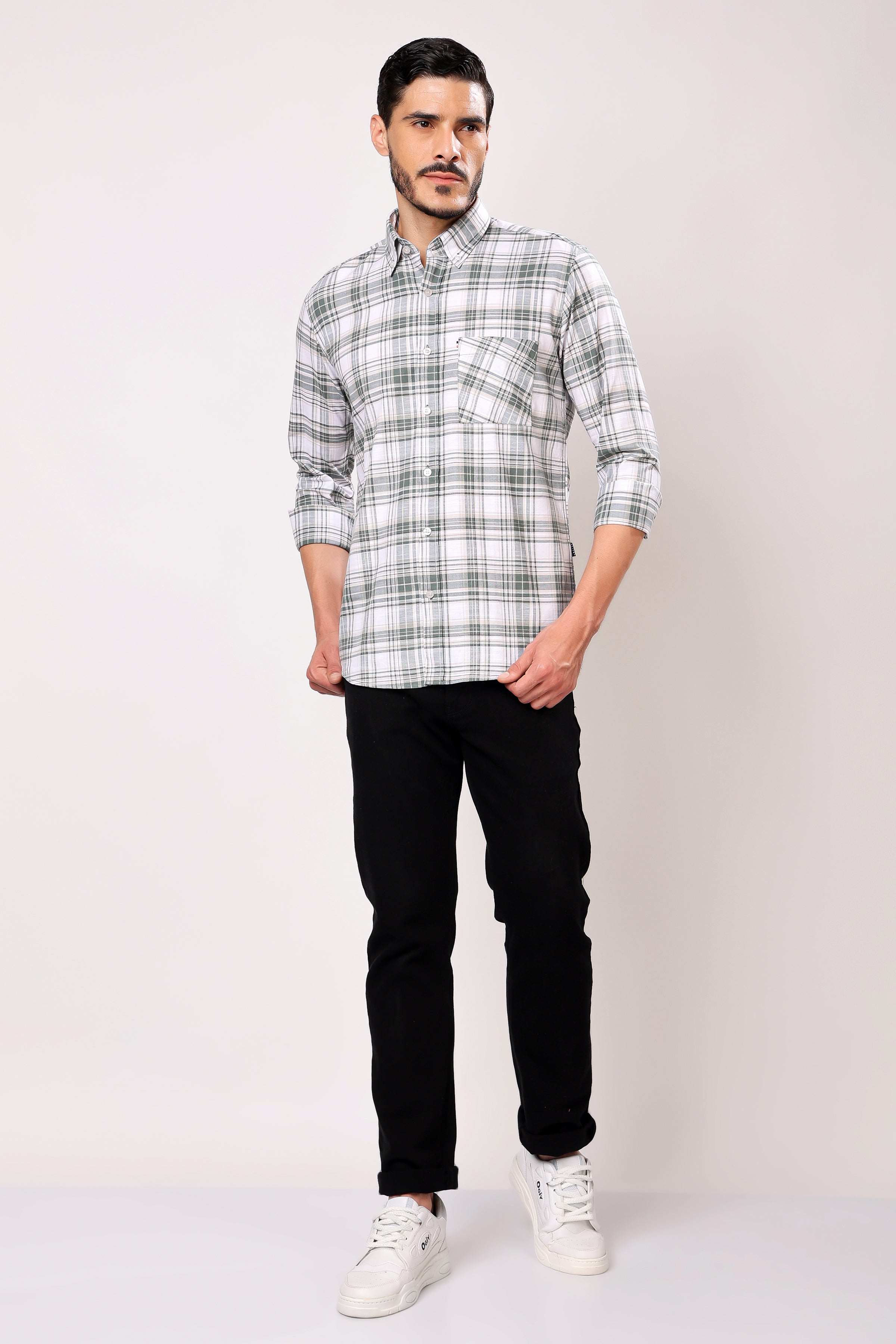 Stylox Men's Regular Fit Full Sleeve Casual Check Shirt - Stylox