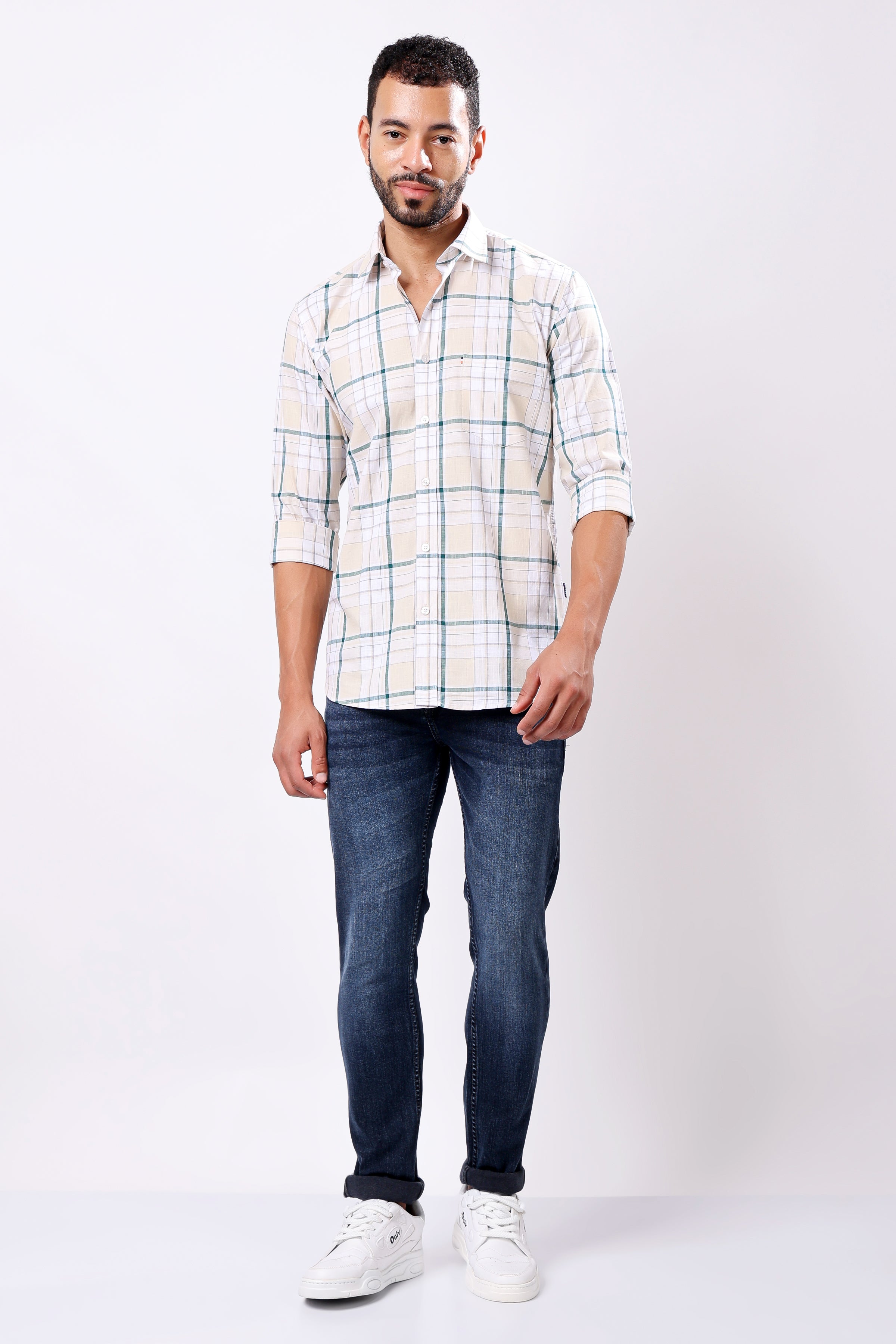 Stylox Regular Fit Full Sleeve Casual Check Shirt - Stylox
