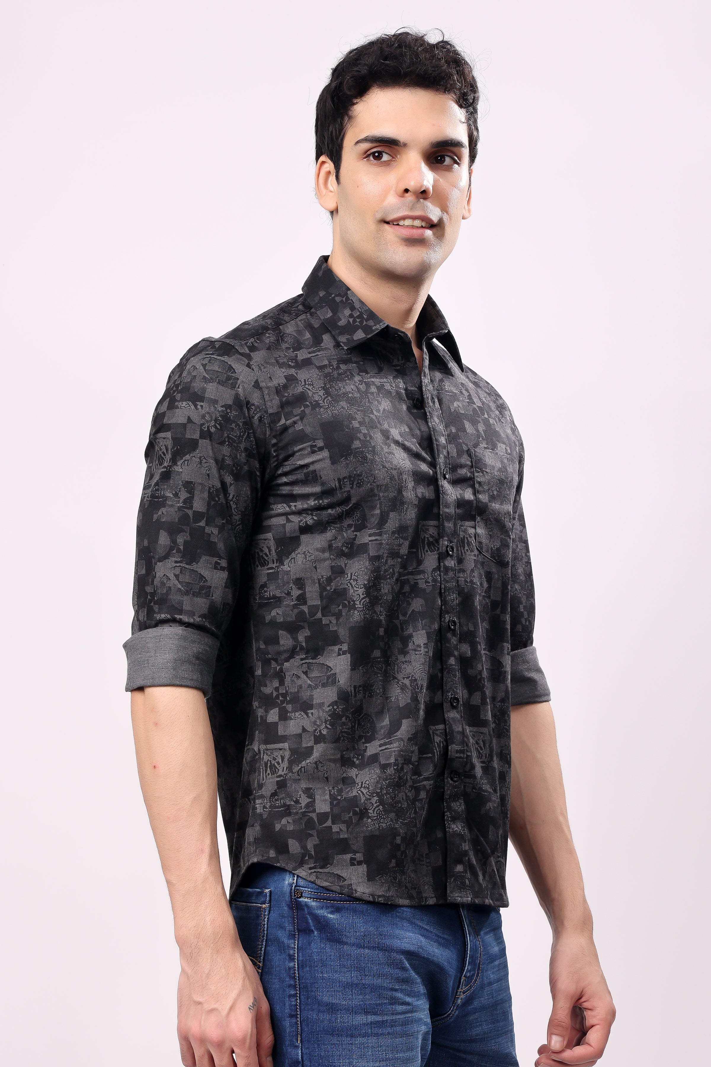 Stylox Mens Full Sleeve Print Shirt - Stylox