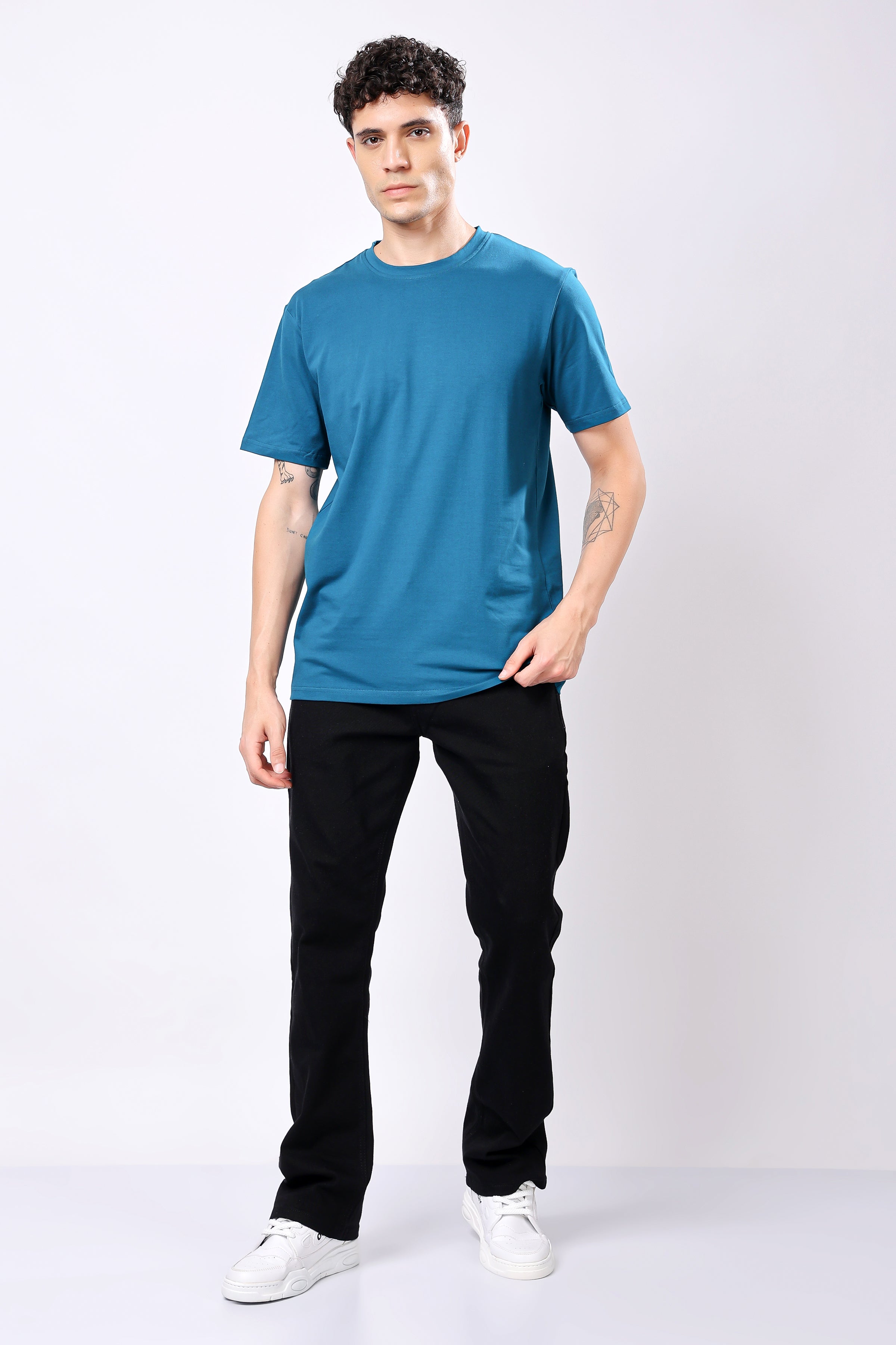 STYLOX Round Neck Solid T-Shirt - Stylox