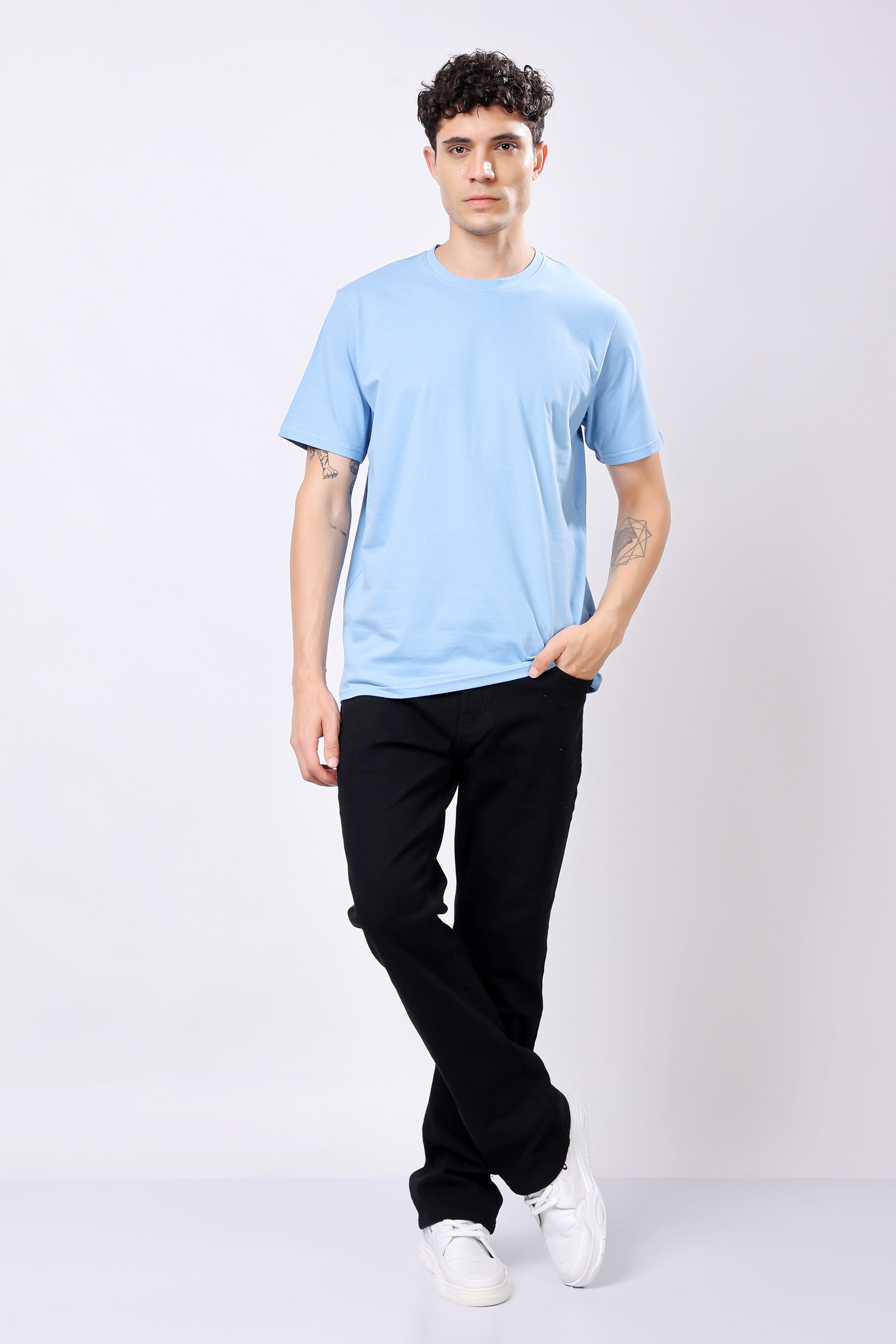 STYLOX Round Neck Solid T-Shirt - Stylox