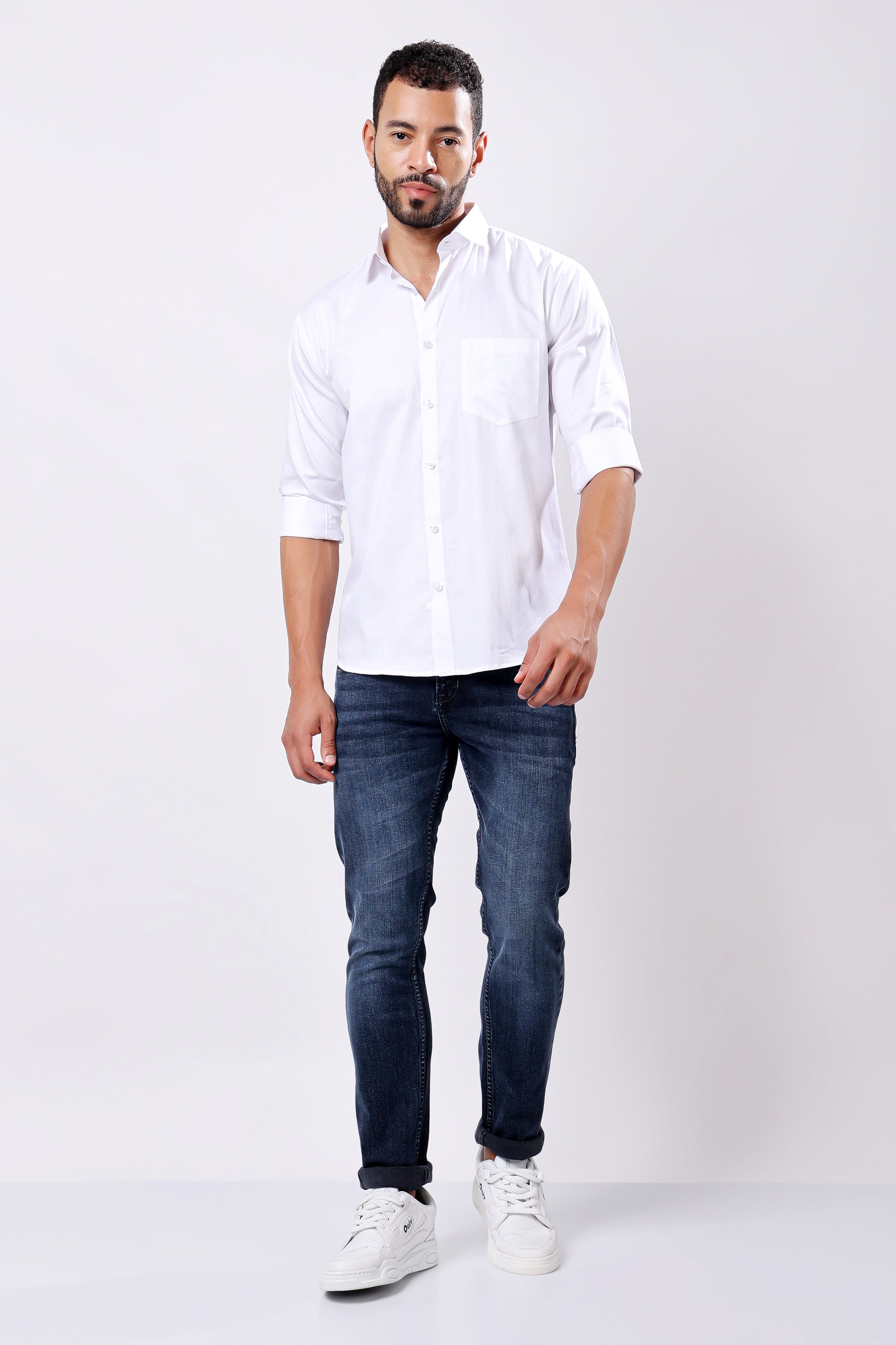 Stylox Men’s White Full Sleeve Regular Fit Shirt – Classic, Elegant & Comfortable Everyday Wear