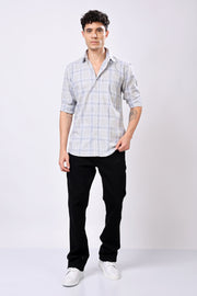 Stylox Olive Green Check Shirt For Men
