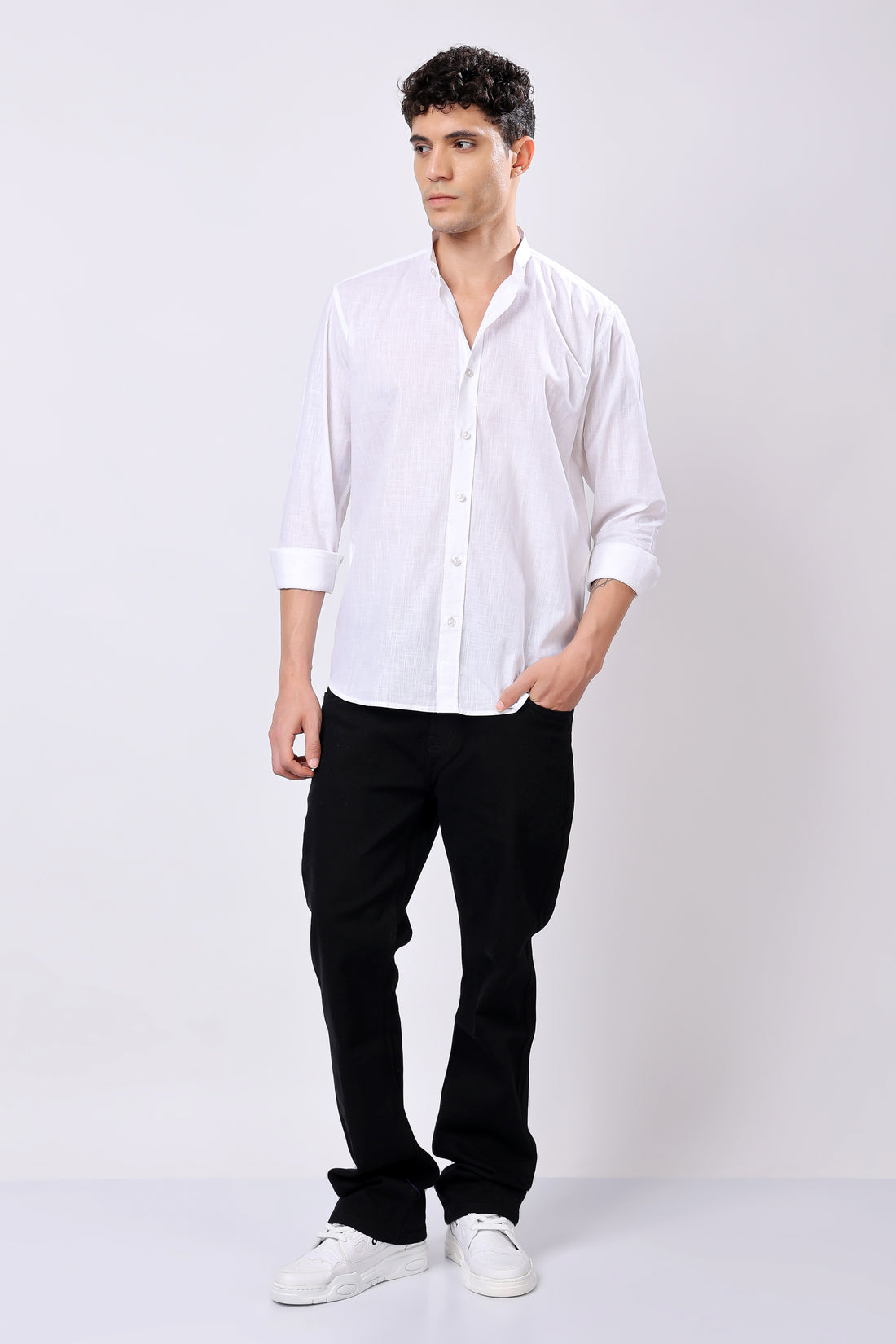 Stylox Solid White Shirt For Men