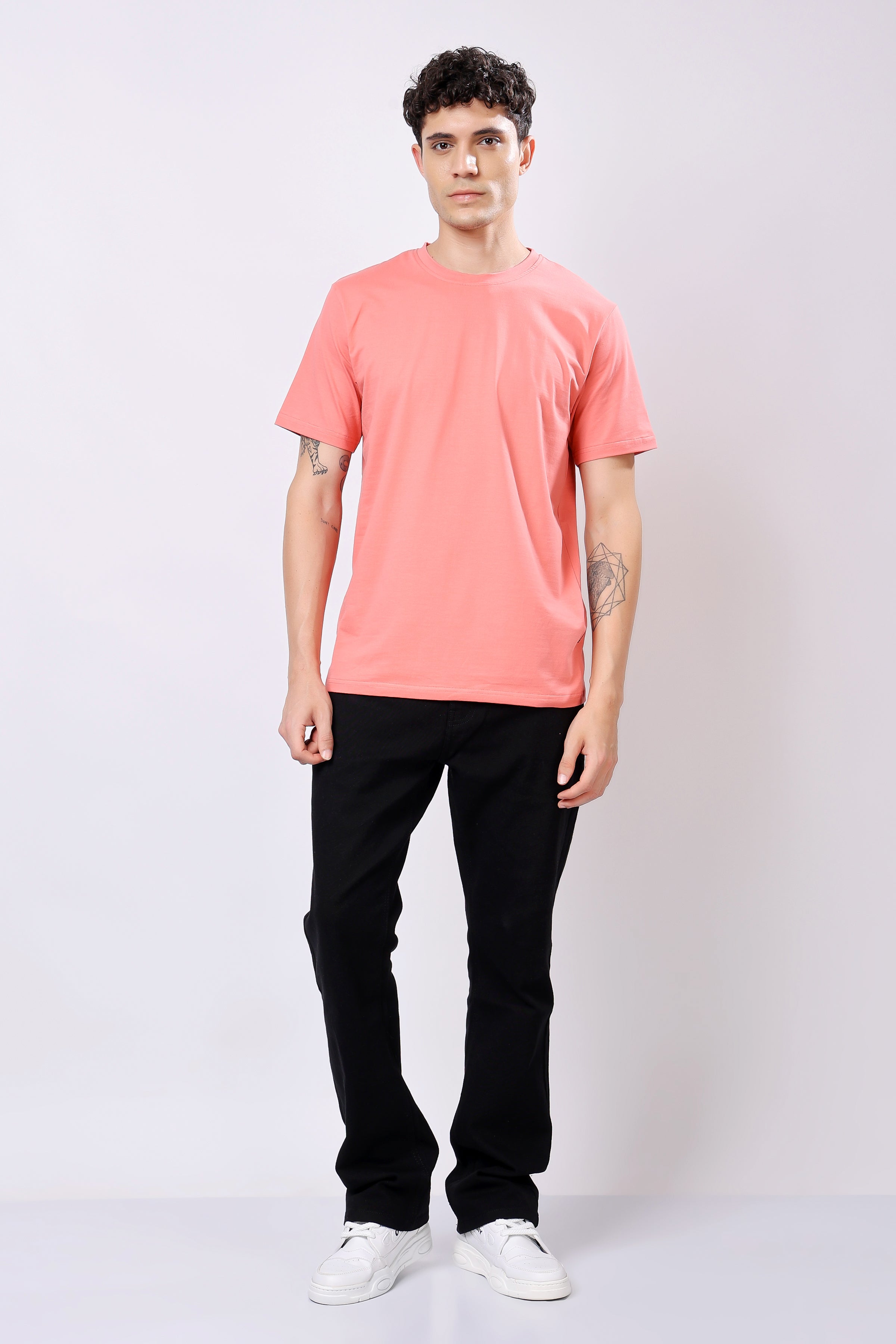 STYLOX Round Neck Solid T-Shirt - Stylox