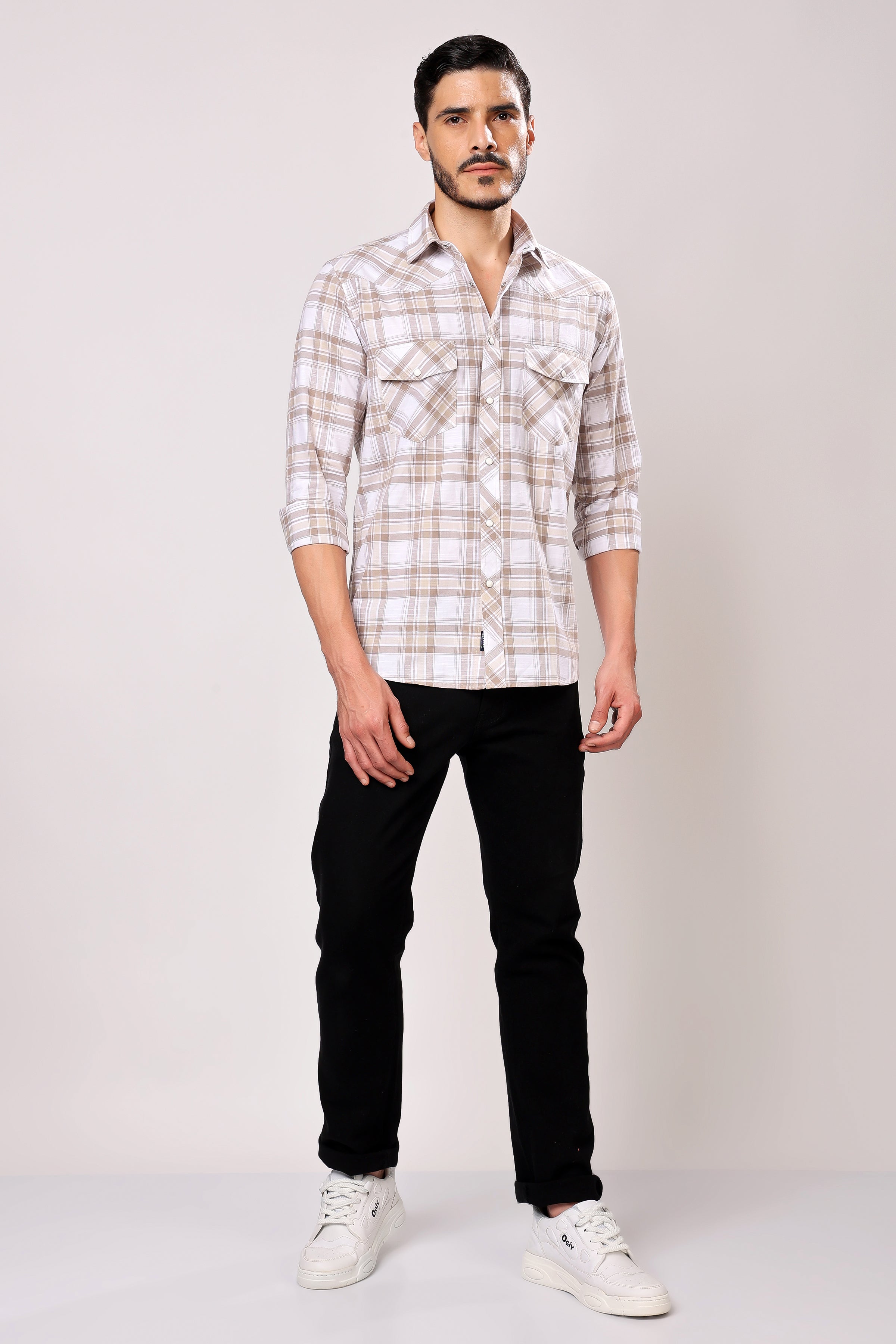 Stylox Men's Full Sleeve Casual Check Shirt