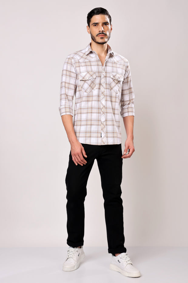 Stylox Men's Full Sleeve Casual Check Shirt