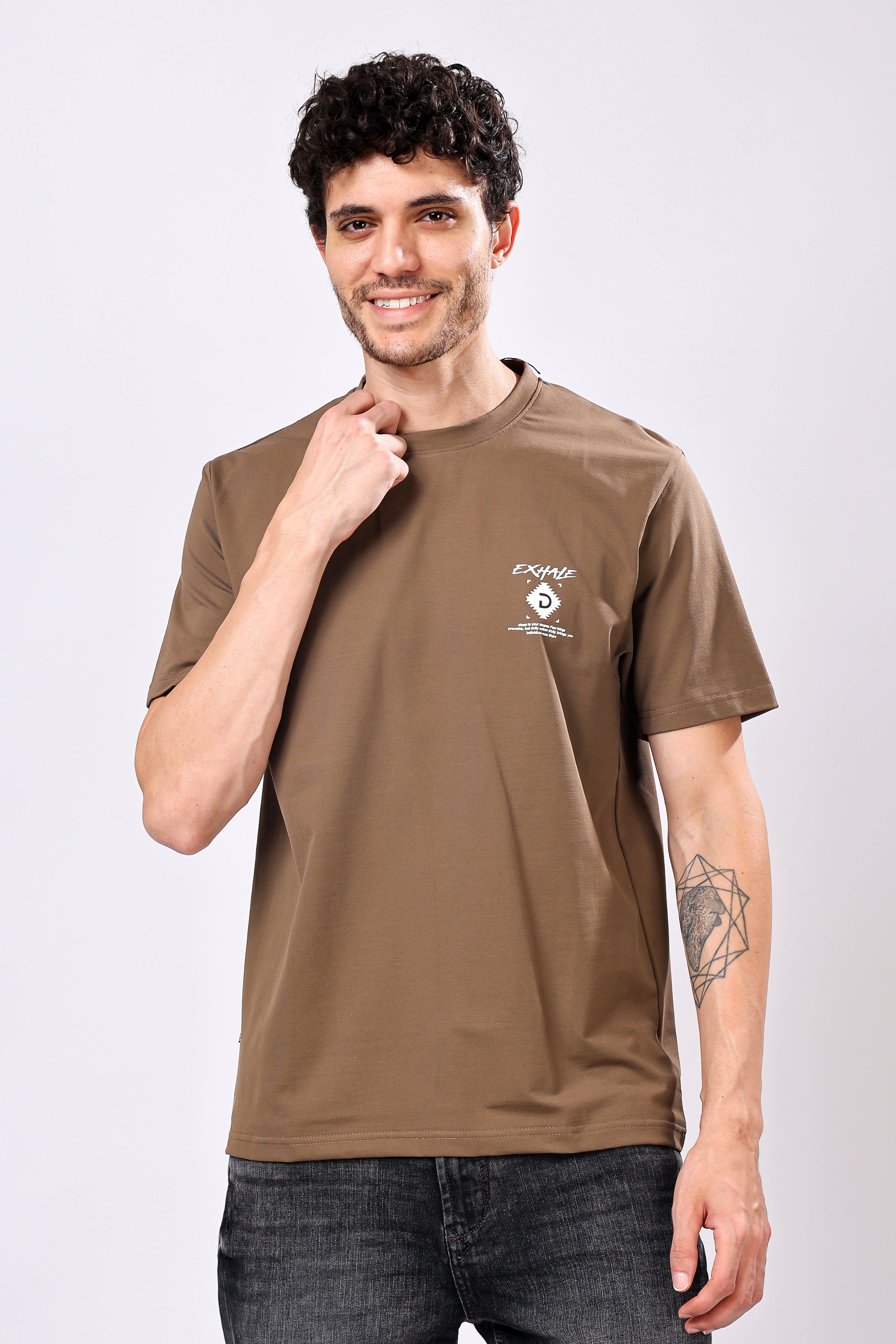 Stylox Men’s Oversized Round Neck Half Sleeve Back Printed T-Shirt | Premium Cotton Loose Fit Graphic Tee for Streetwear - Stylox