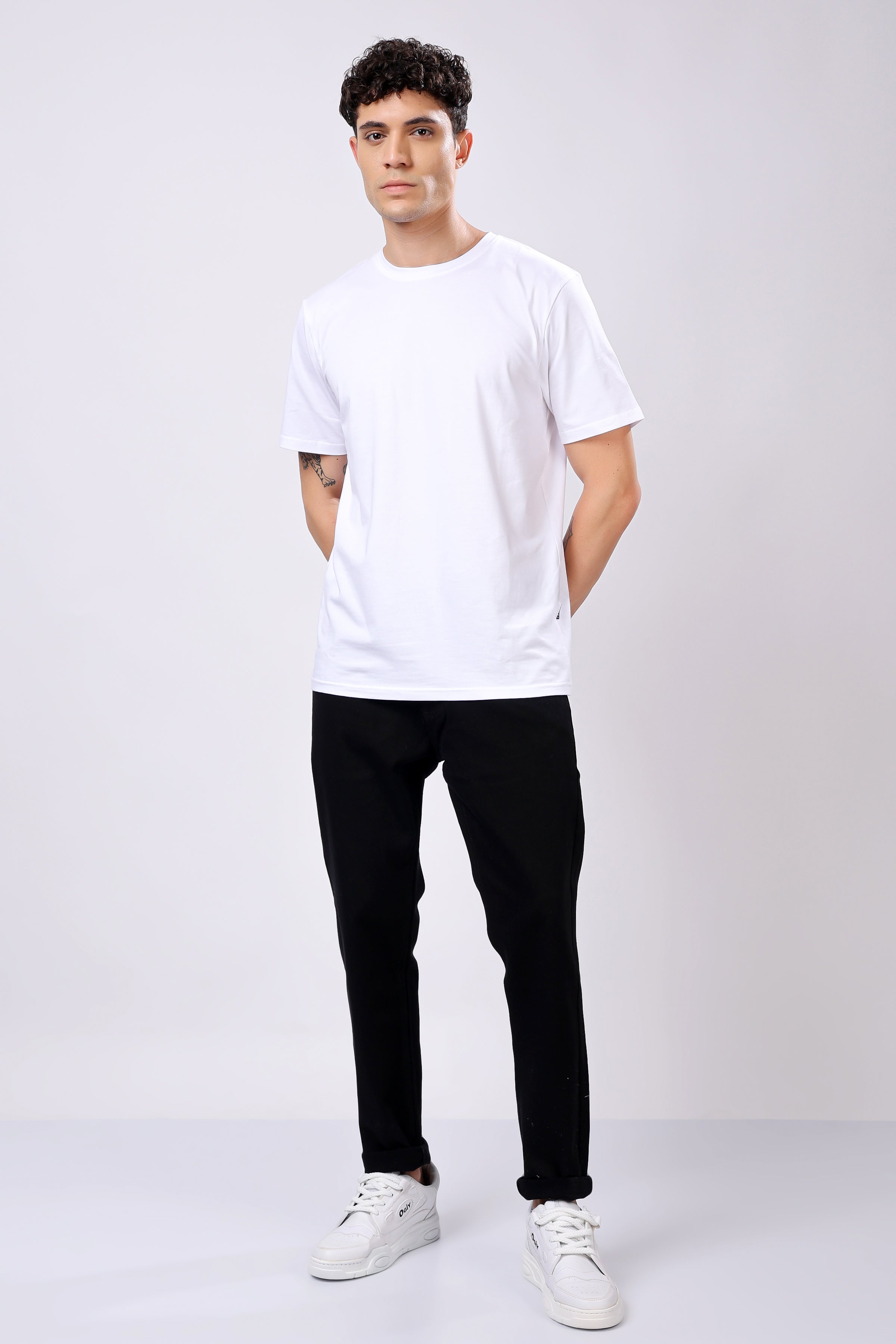 Stylox Men’s Slim Fit Stretchable Mid-Rise Denim Jeans (Black) - Stylox