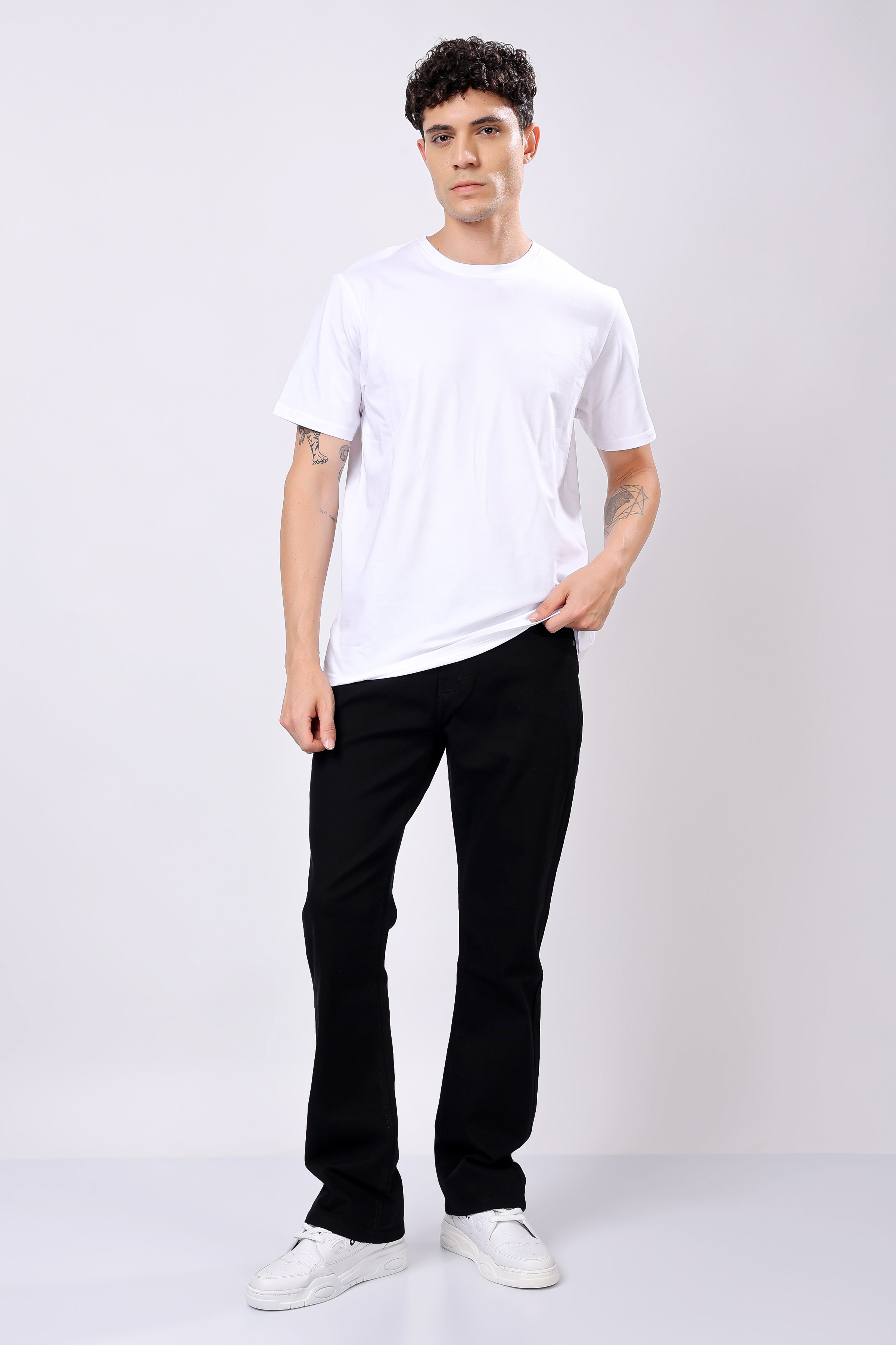 Stylox Bootcut Fit Men's Casual Denim Jeans - Black |