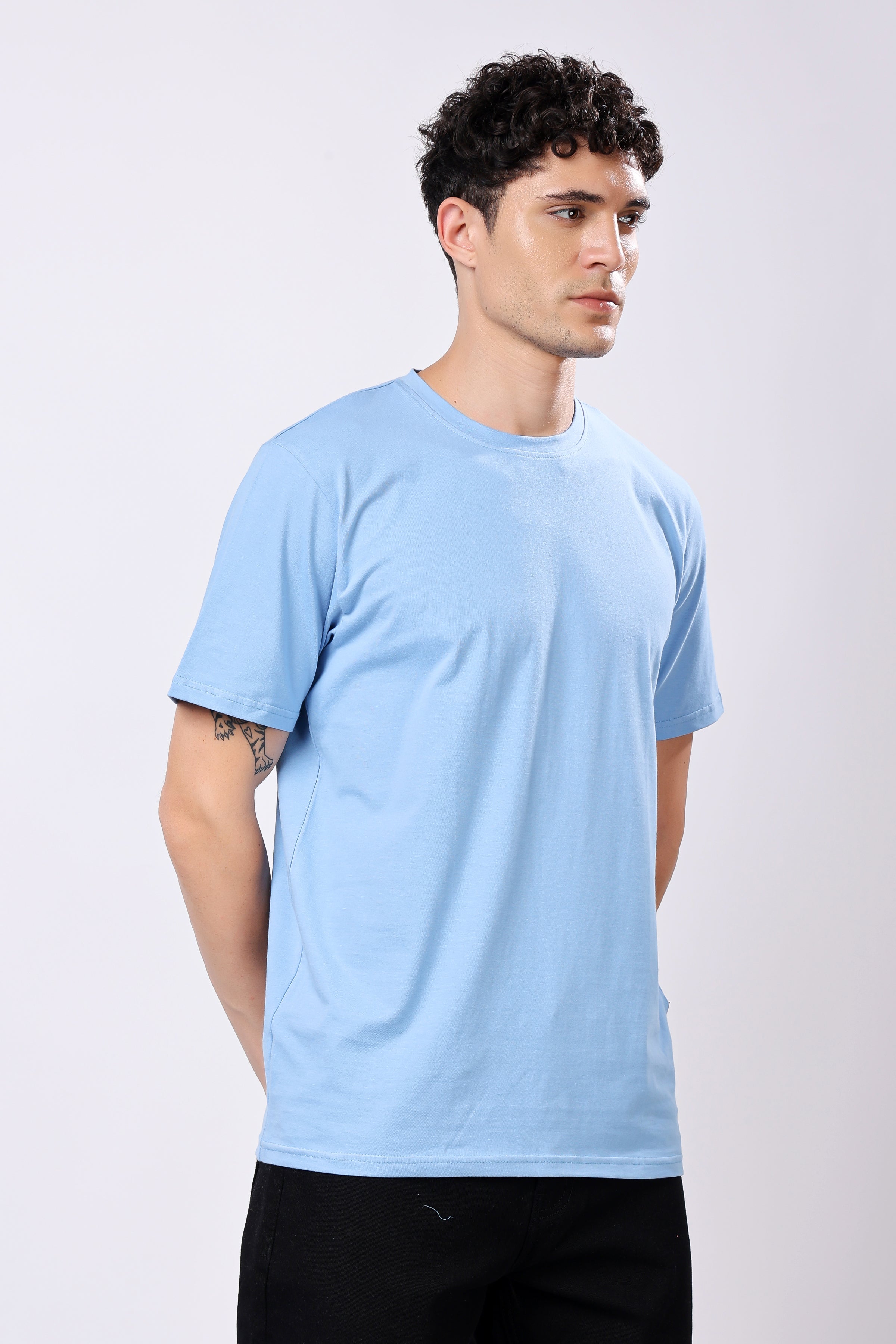 STYLOX Round Neck Solid T-Shirt - Stylox