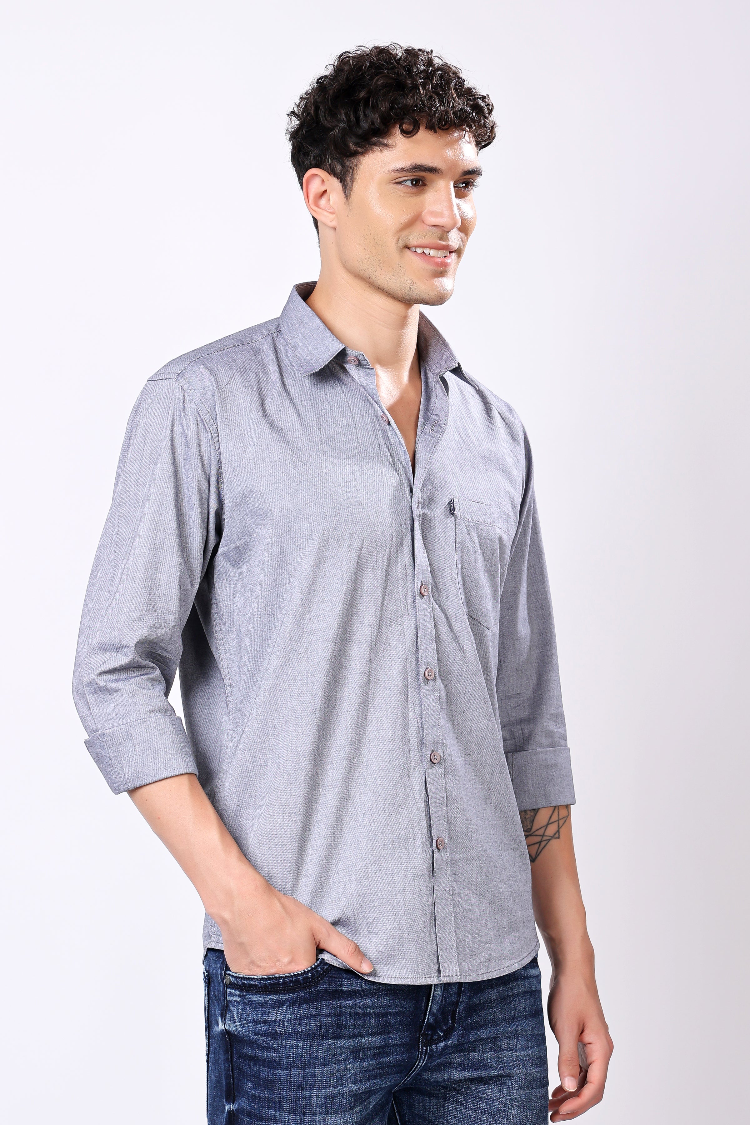 STYLOX FULL SLEEVE SOLID SHIRT FOR MEN - Stylox