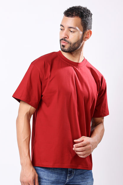 Stylox Men’s Drop Shoulder Round Neck Solid T-Shirt – Oversized Fit, Trendy &amp; Comfortable Casual Wear