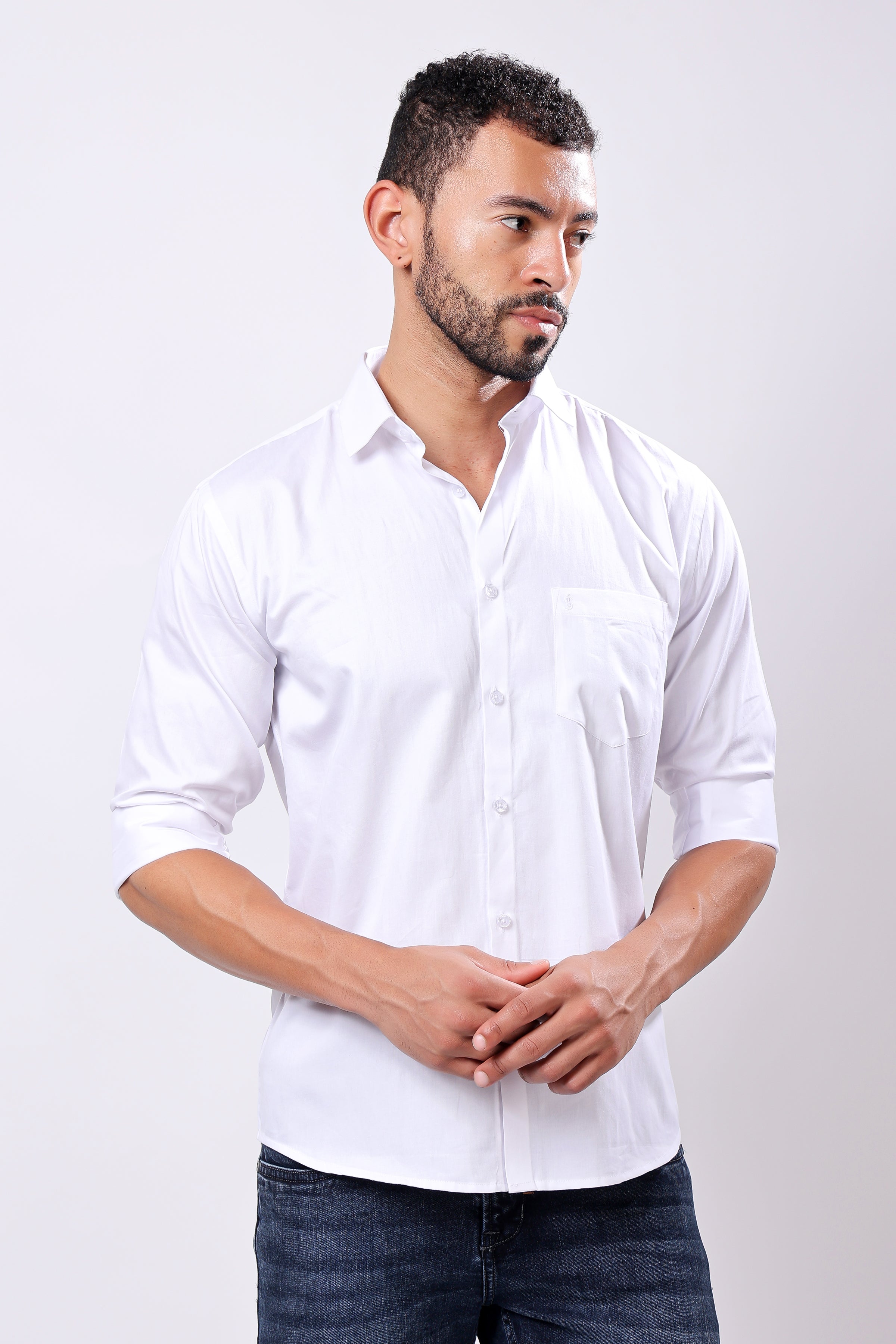 Stylox Men’s White Full Sleeve Regular Fit Shirt – Classic, Elegant & Comfortable Everyday Wear
