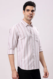 Men's Striped Slim Fit Casual Shirt