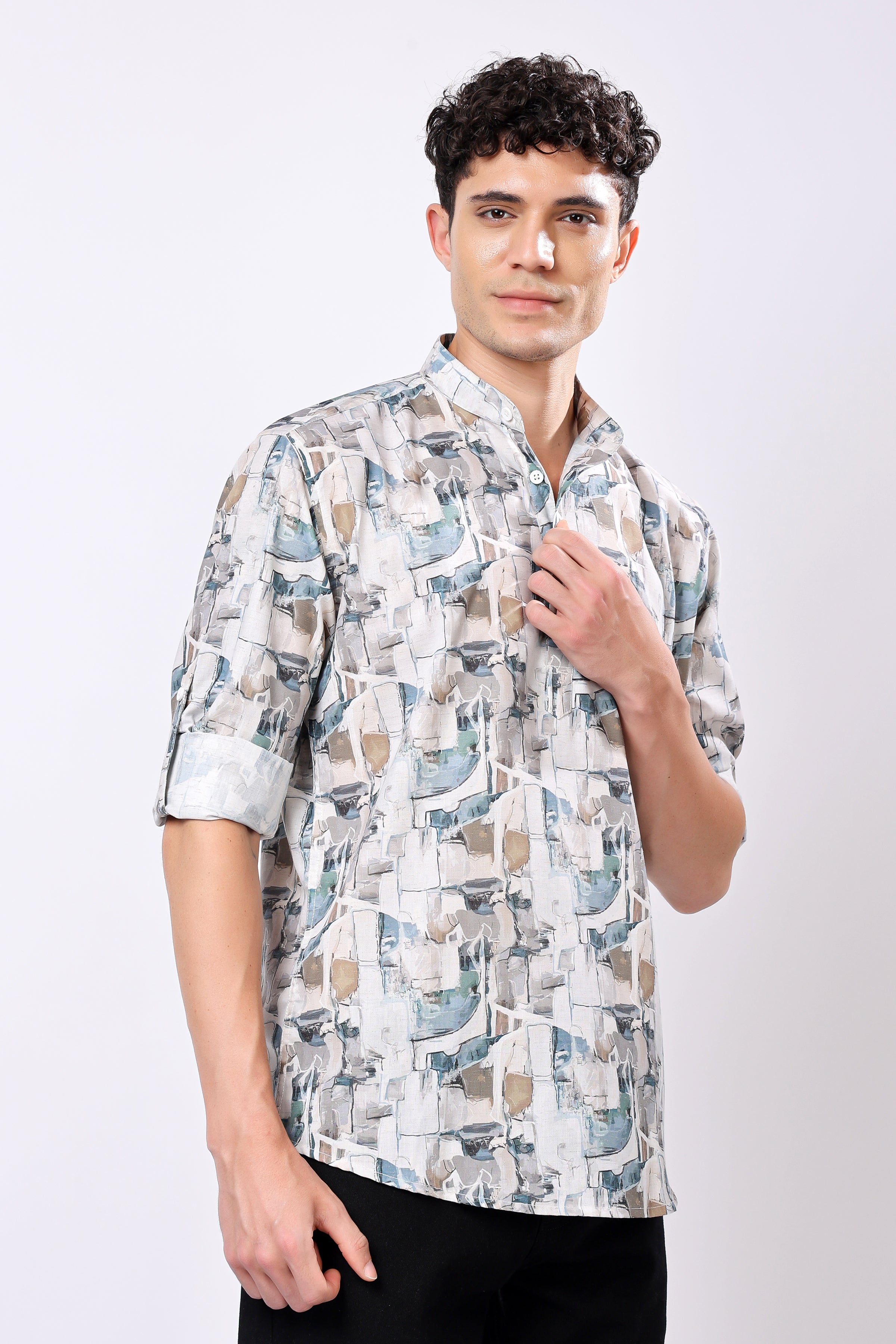 Stylox Printed Full Sleeve Casual Kurta For Men