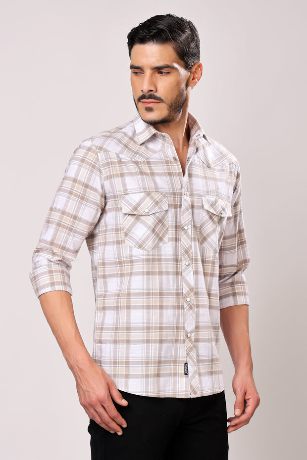 Stylox Men's Full Sleeve Casual Check Shirt