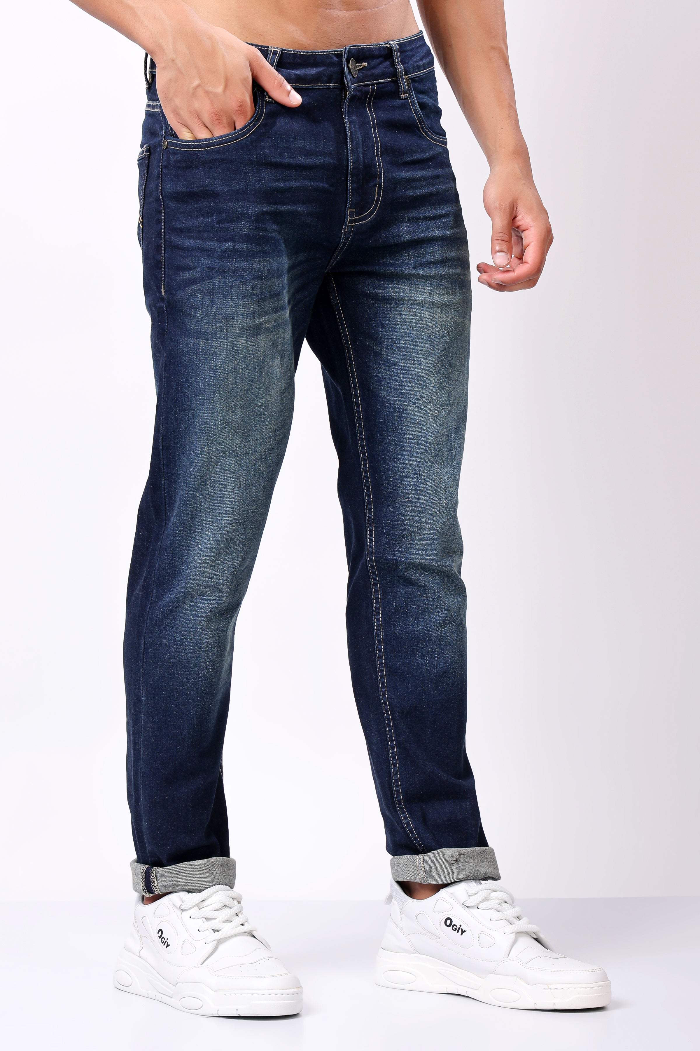 Stylox Slim Fit Denim Jeans - Dark Blue,