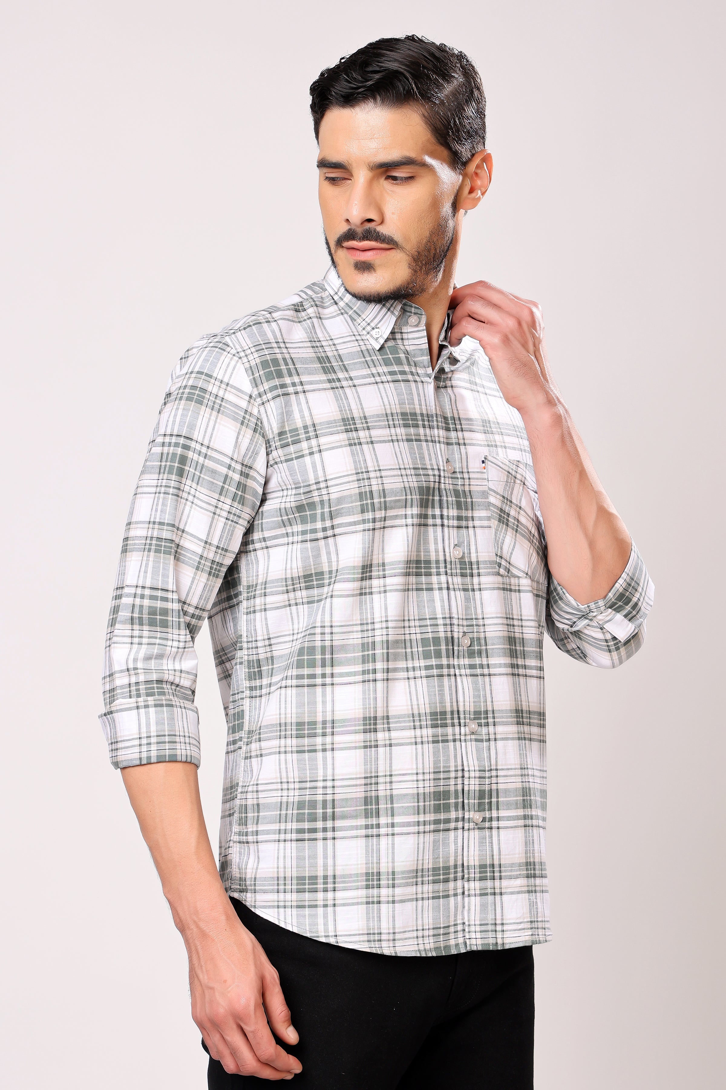 Stylox Men's Regular Fit Full Sleeve Casual Check Shirt - Stylox