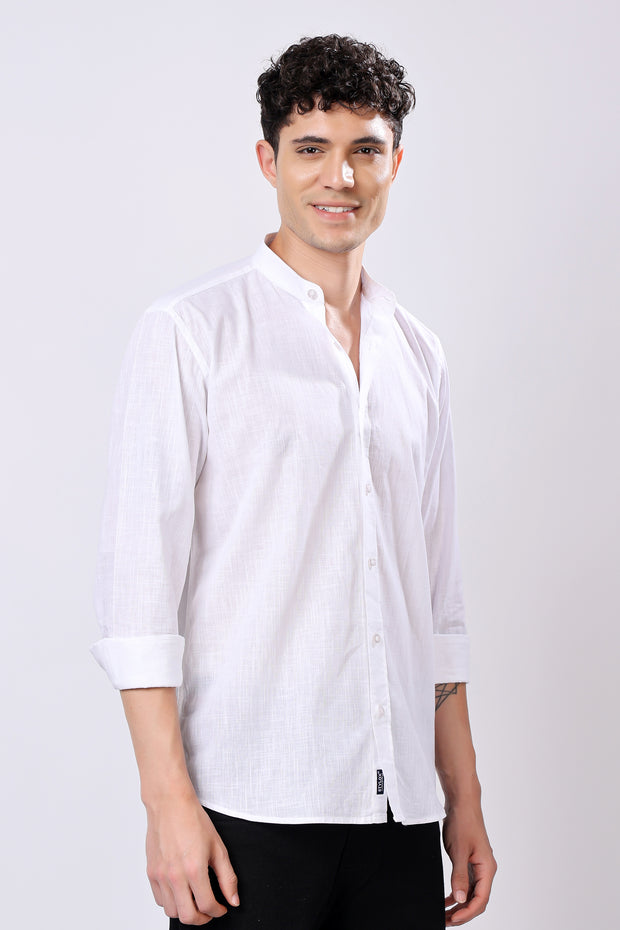 Stylox Solid White Shirt For Men