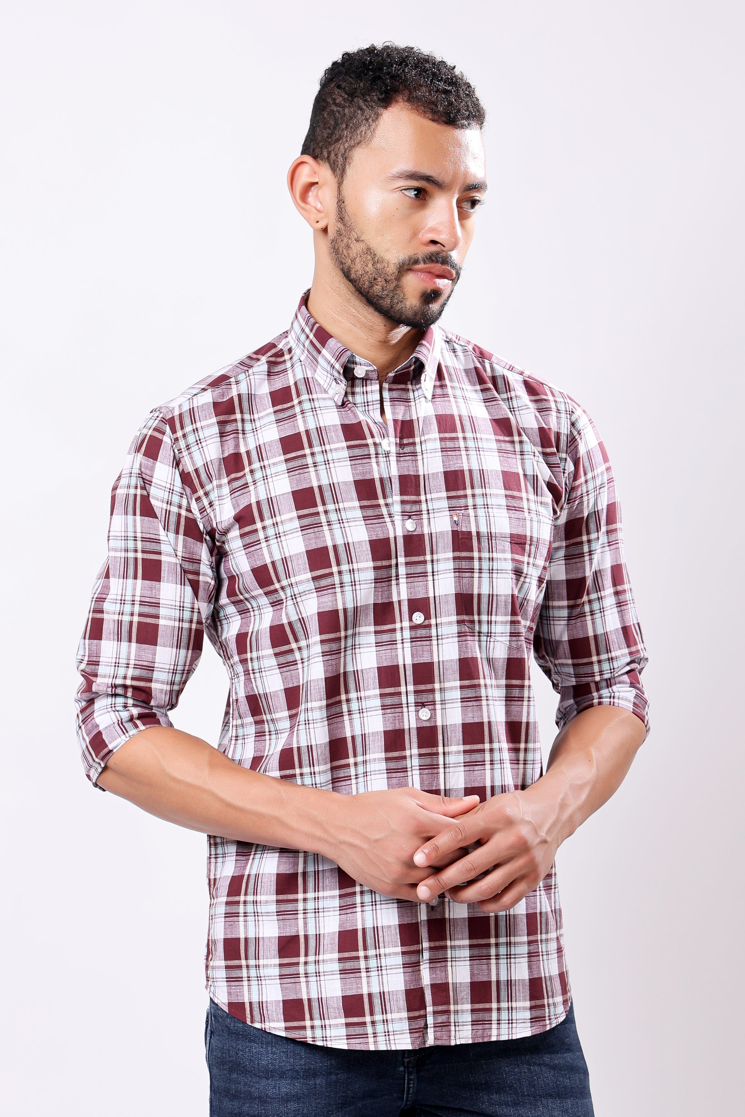 Stylox Full Sleeve Casual Check Shirt For Men - Stylox