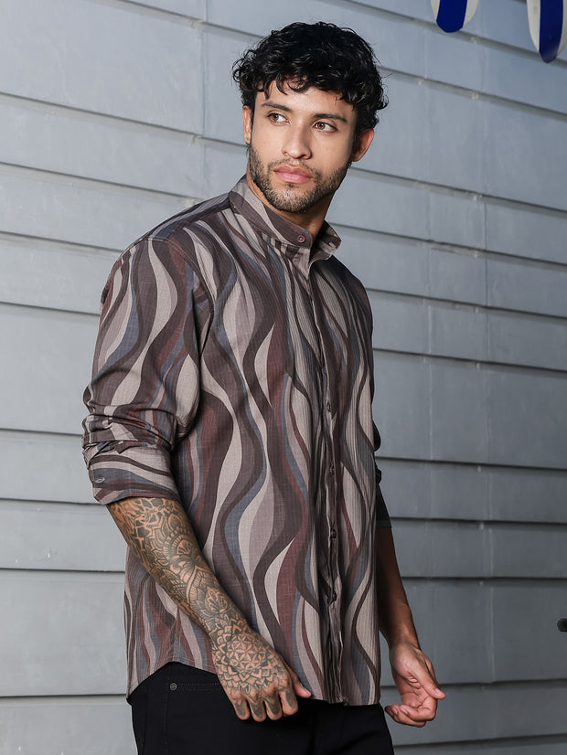 STYLOX ABSTRACT PRINT FULL SLEEVE CASUAL SHIRT