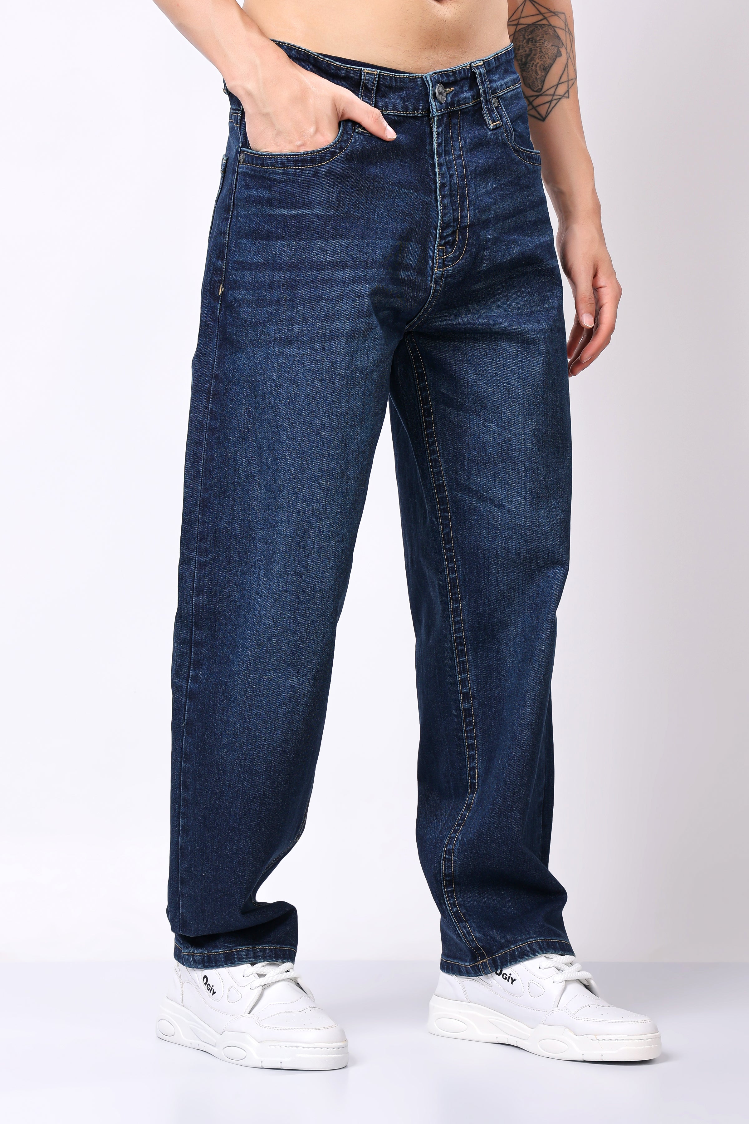 Stylox Men's Loose Fit Denim Jeans - Stylox