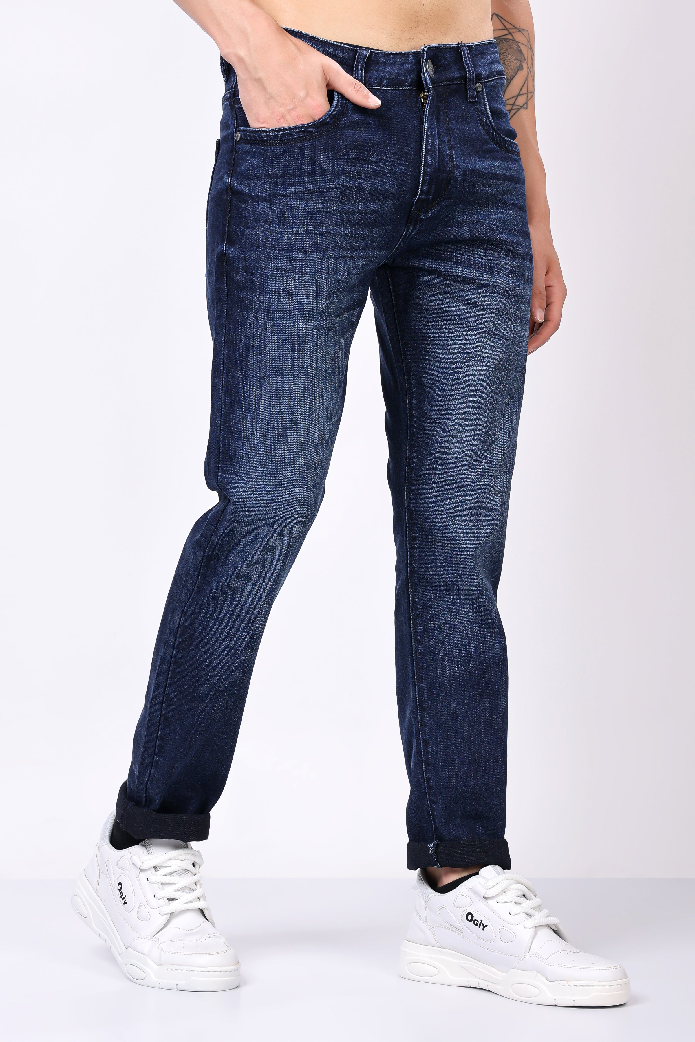 Stylox Slim Fit Denim Jeans - Dark Blue,